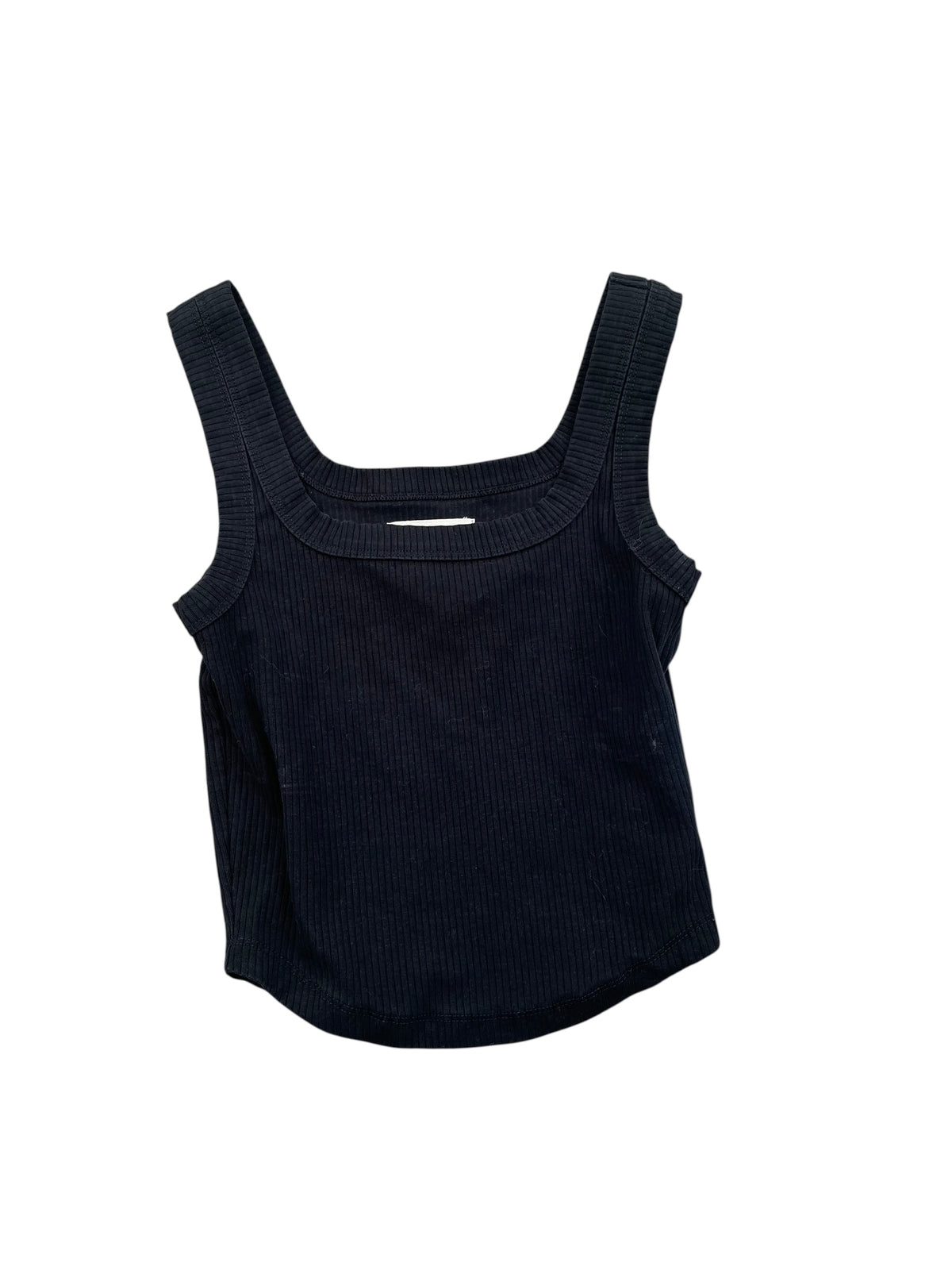 black madewell ribbed tank crop top, xxs