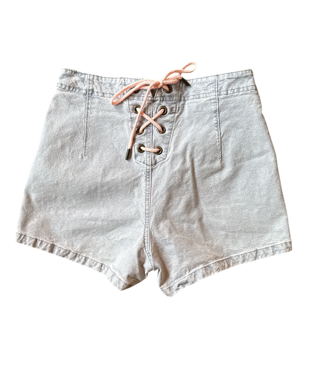 gray pink pilcro lace up shorts, 27