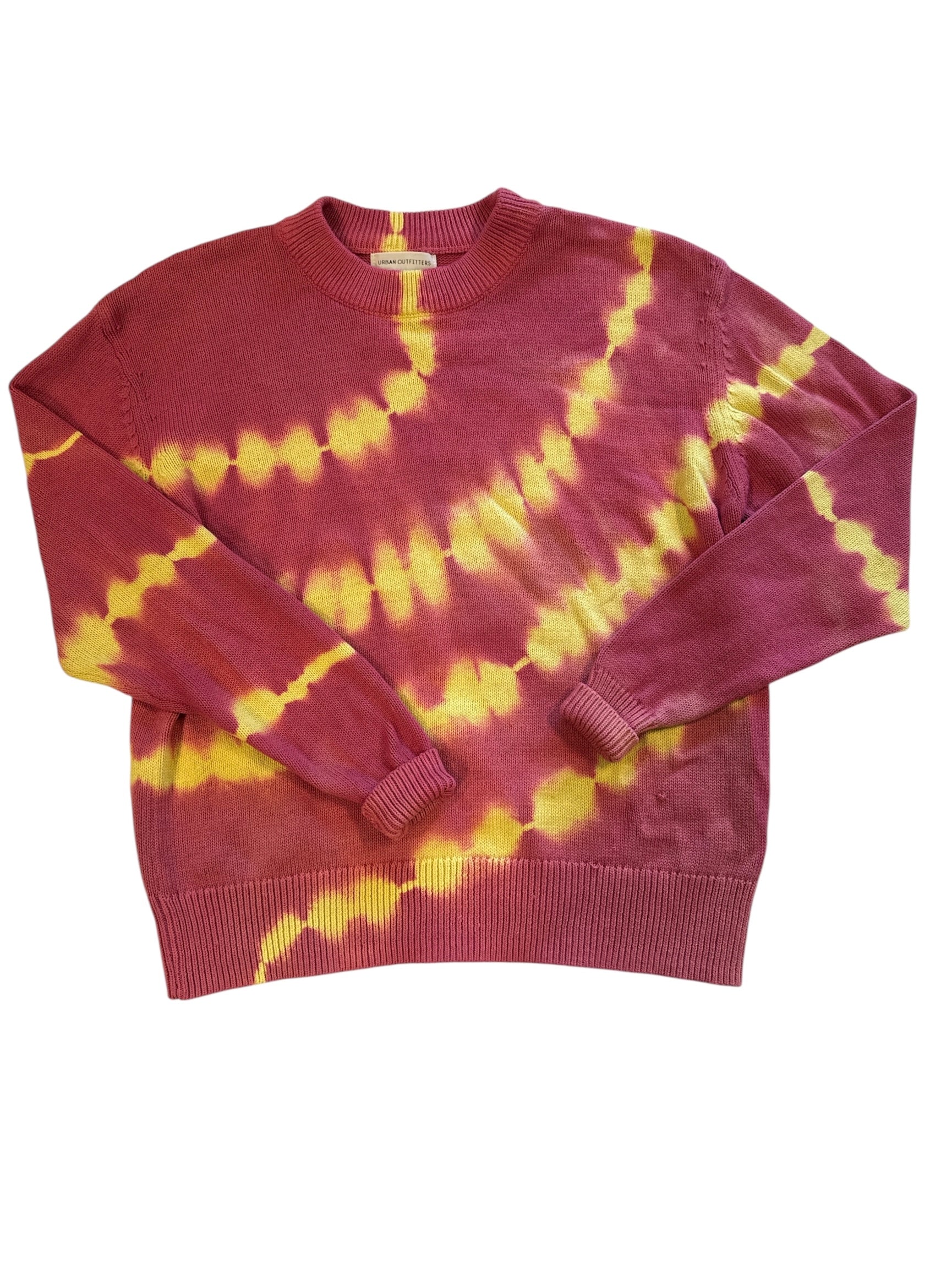 orange yellow urban outfitters tie dye sweater, xs