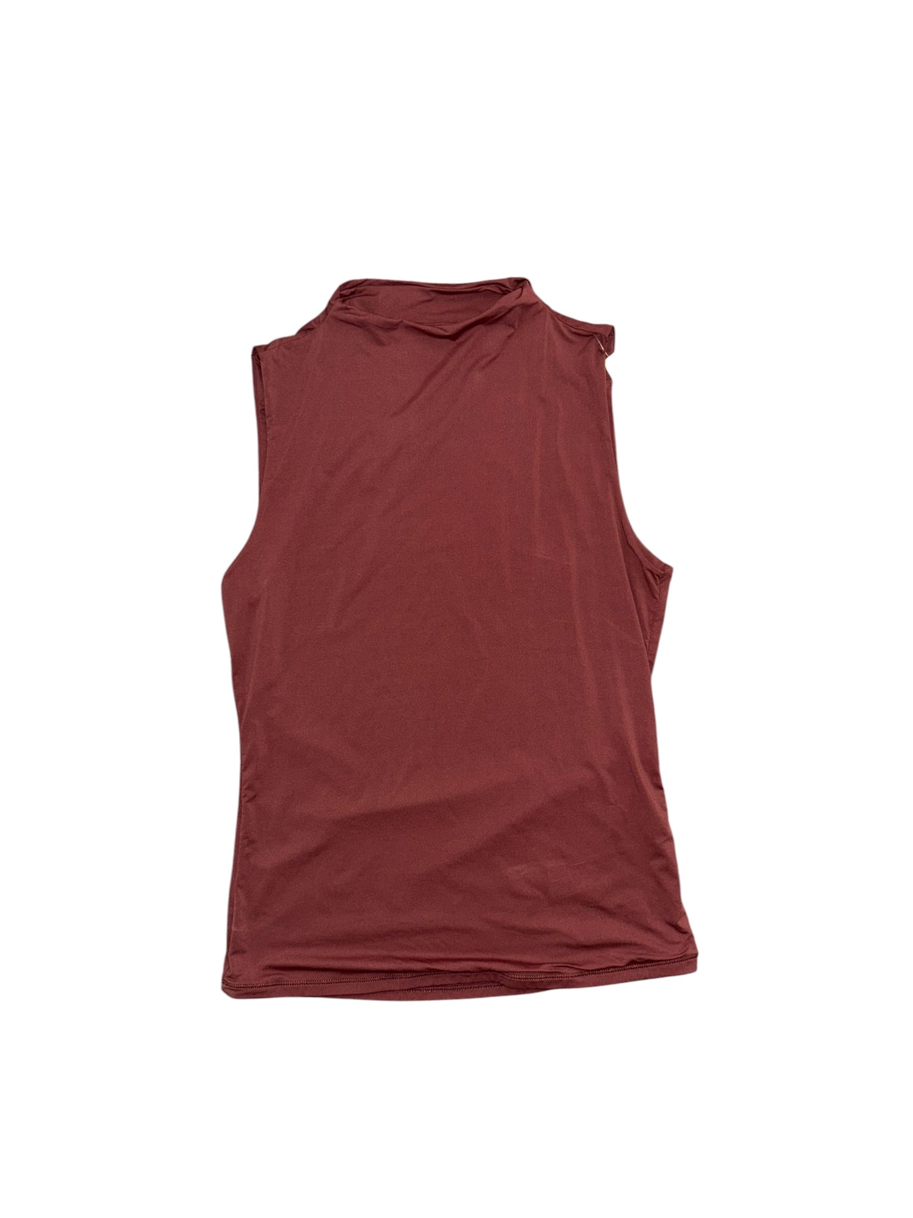 brown soft high neck tank, m