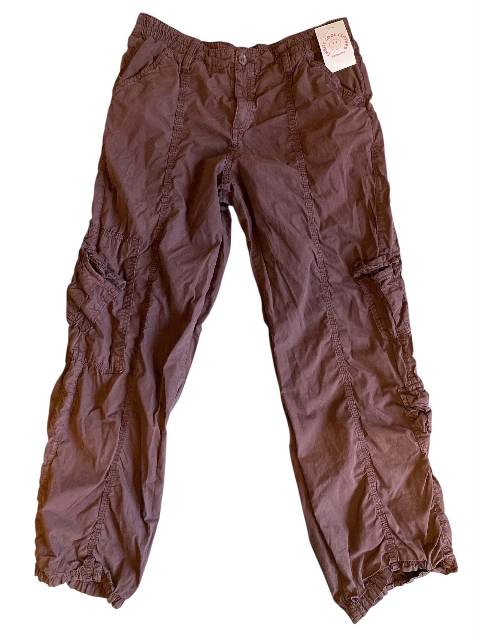 brown BDG ruched cargo pants, L