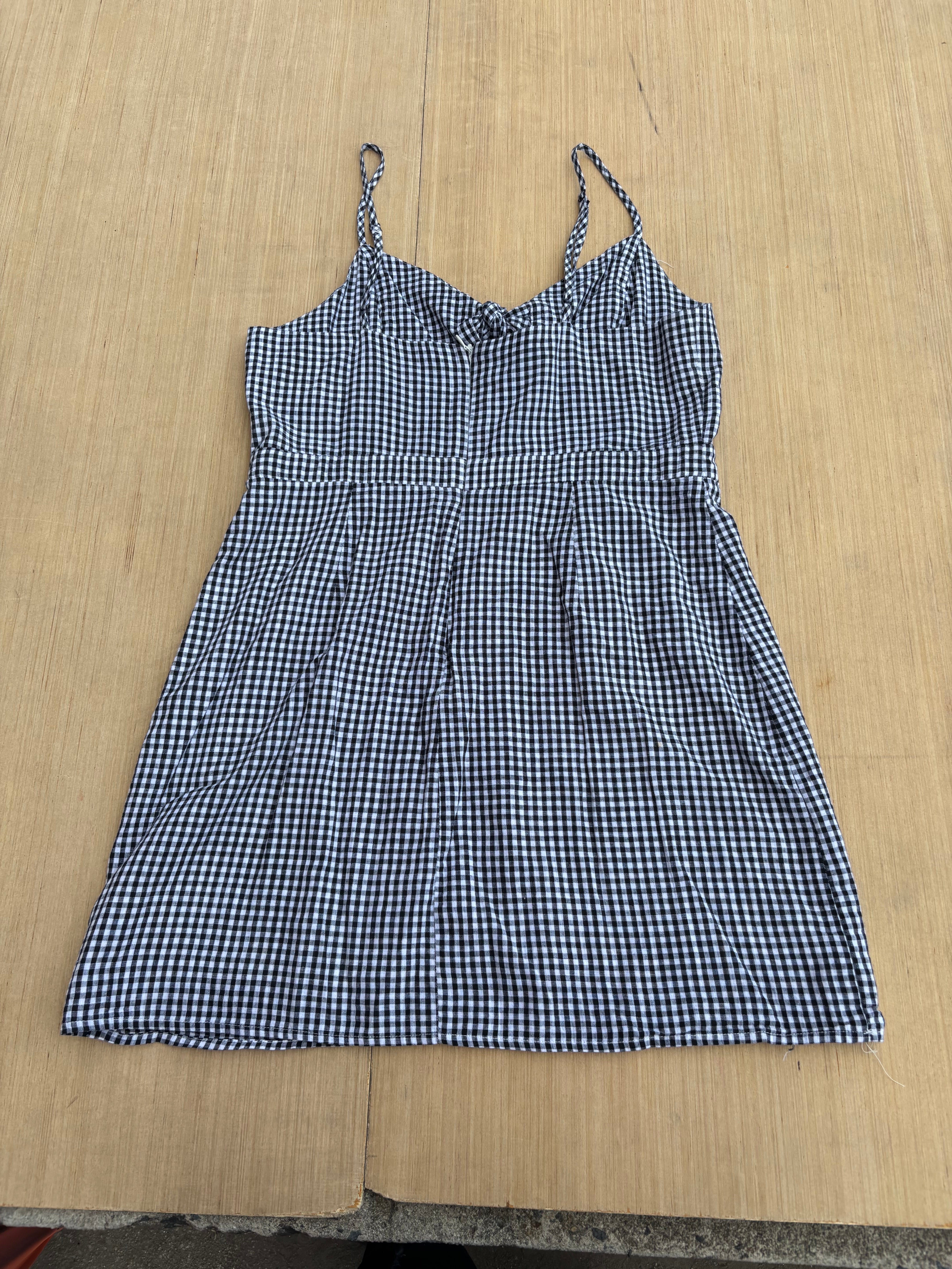 black white lulus gingham dres, L