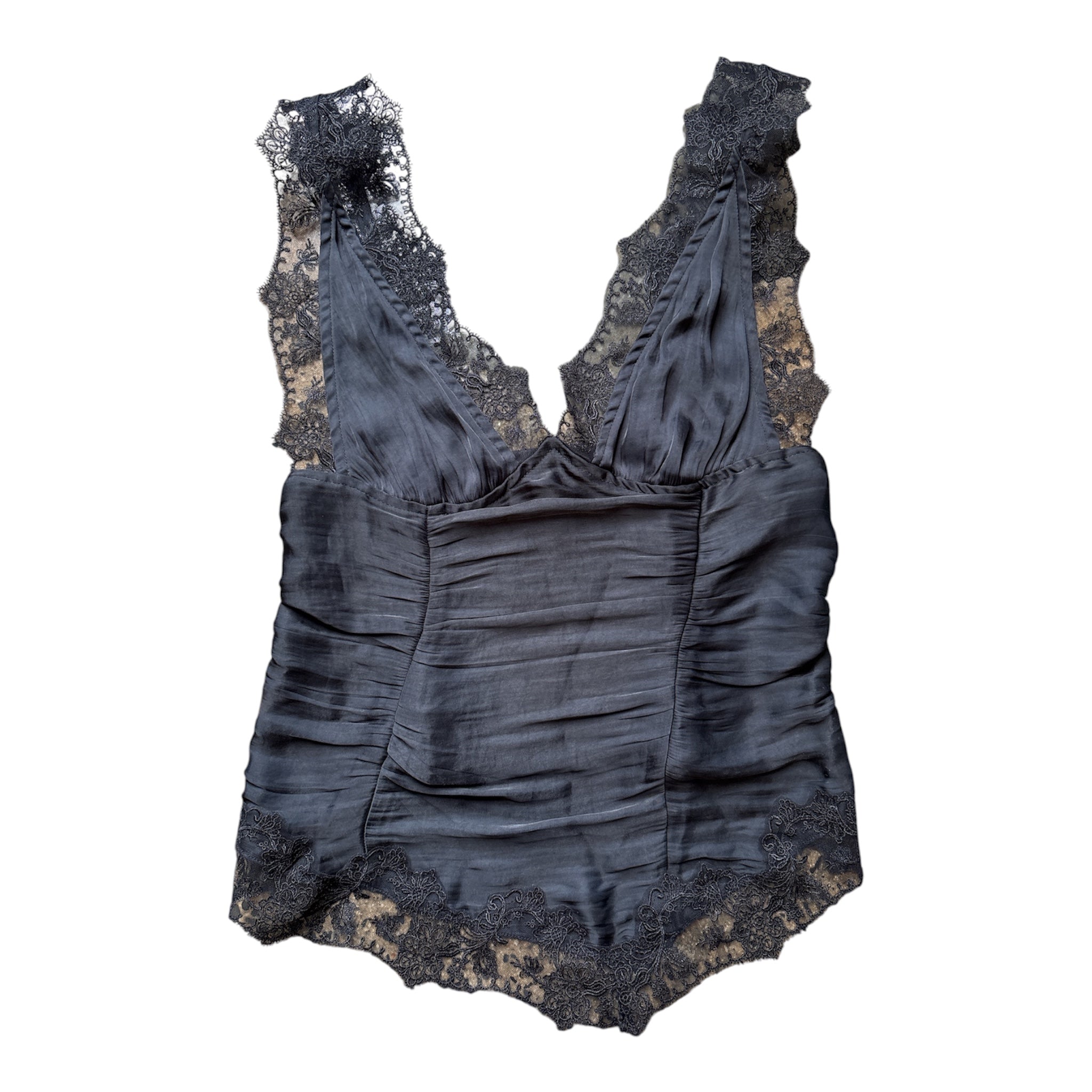 black free people nwt satin tank w lace, s