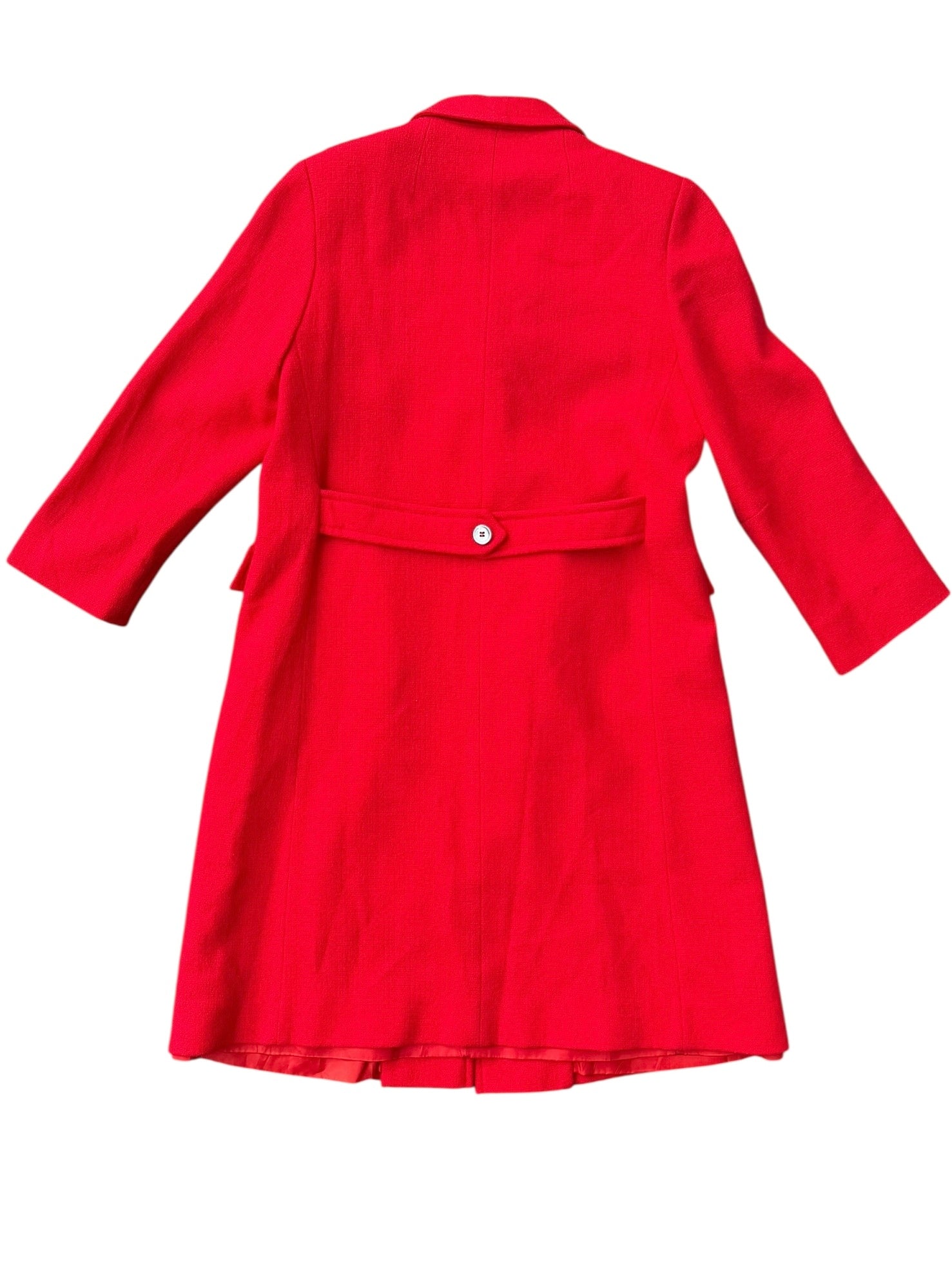 red long vtg 100% wool jacket, m