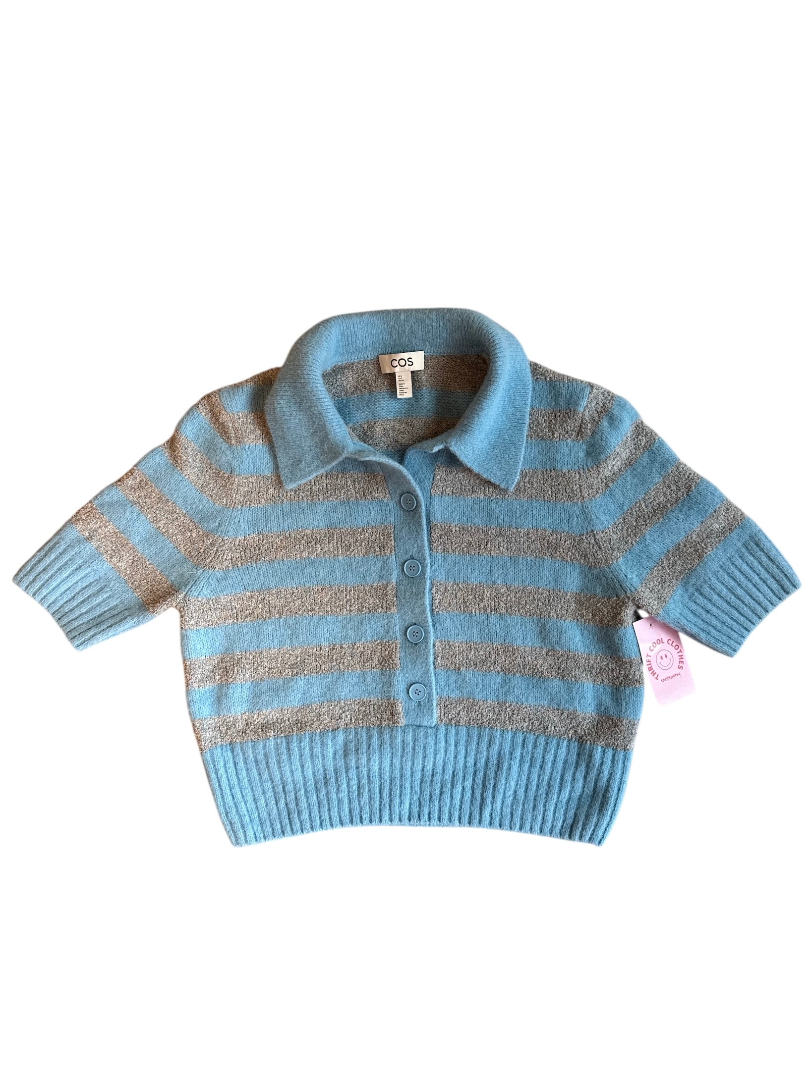 Blue grey Cos Ss striped sweater, S