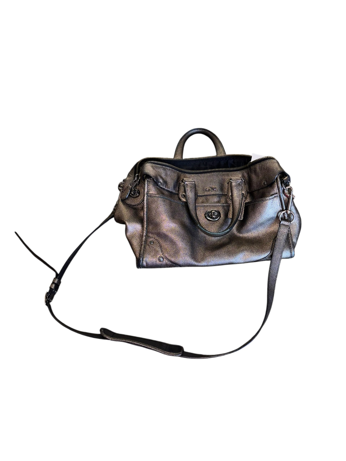 metallic gold coach Rhyder satchel