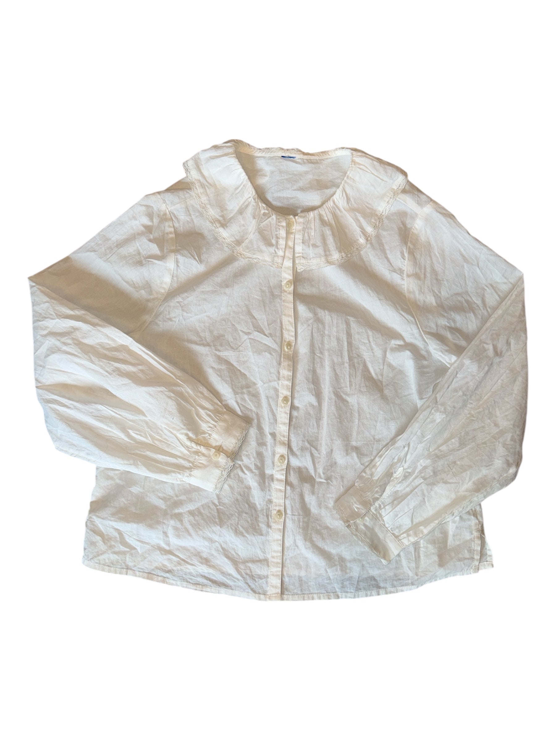 white old navy ls button down w collar, s