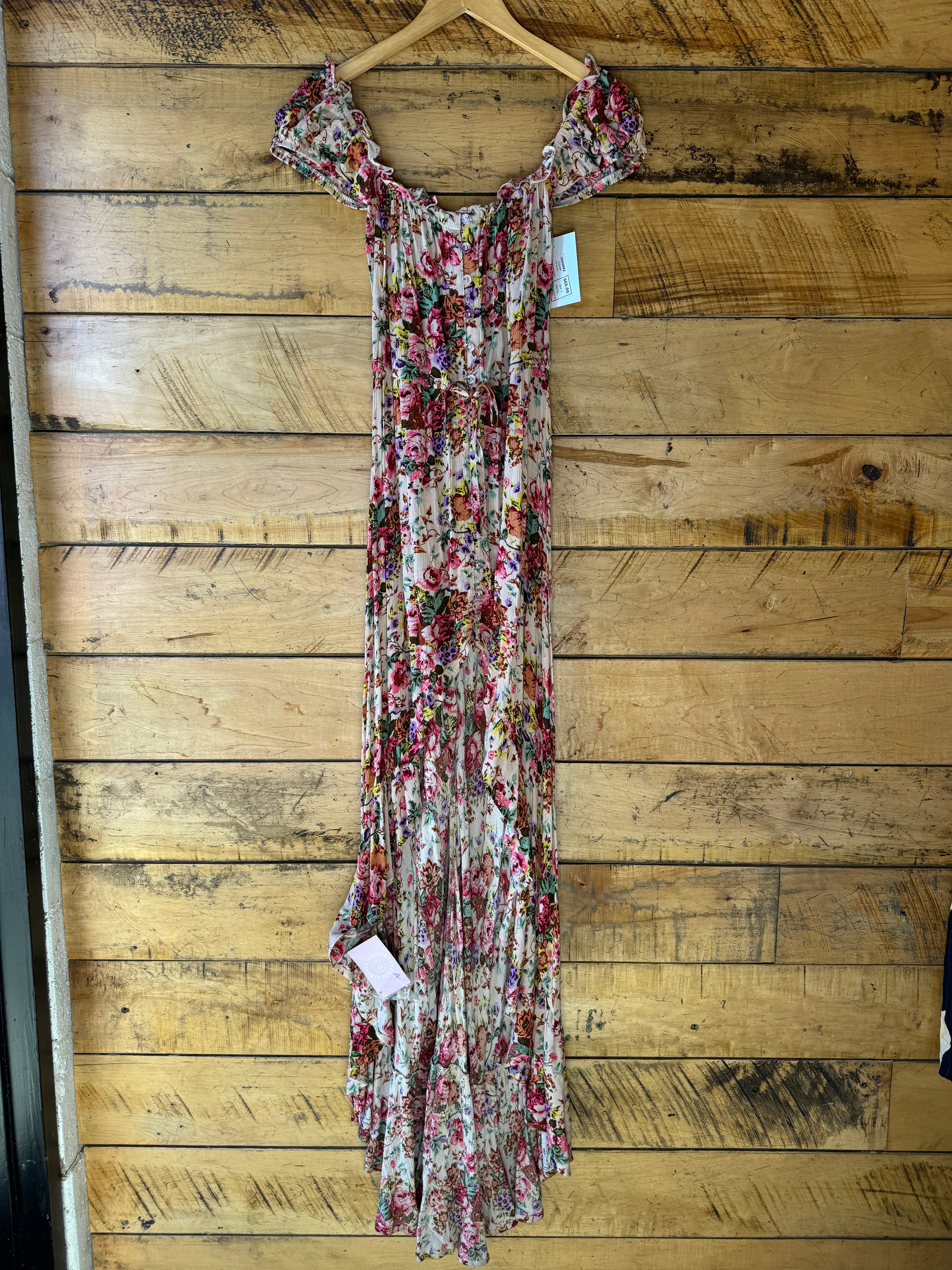 pink purple beige auguste floral smocked dress, 2
