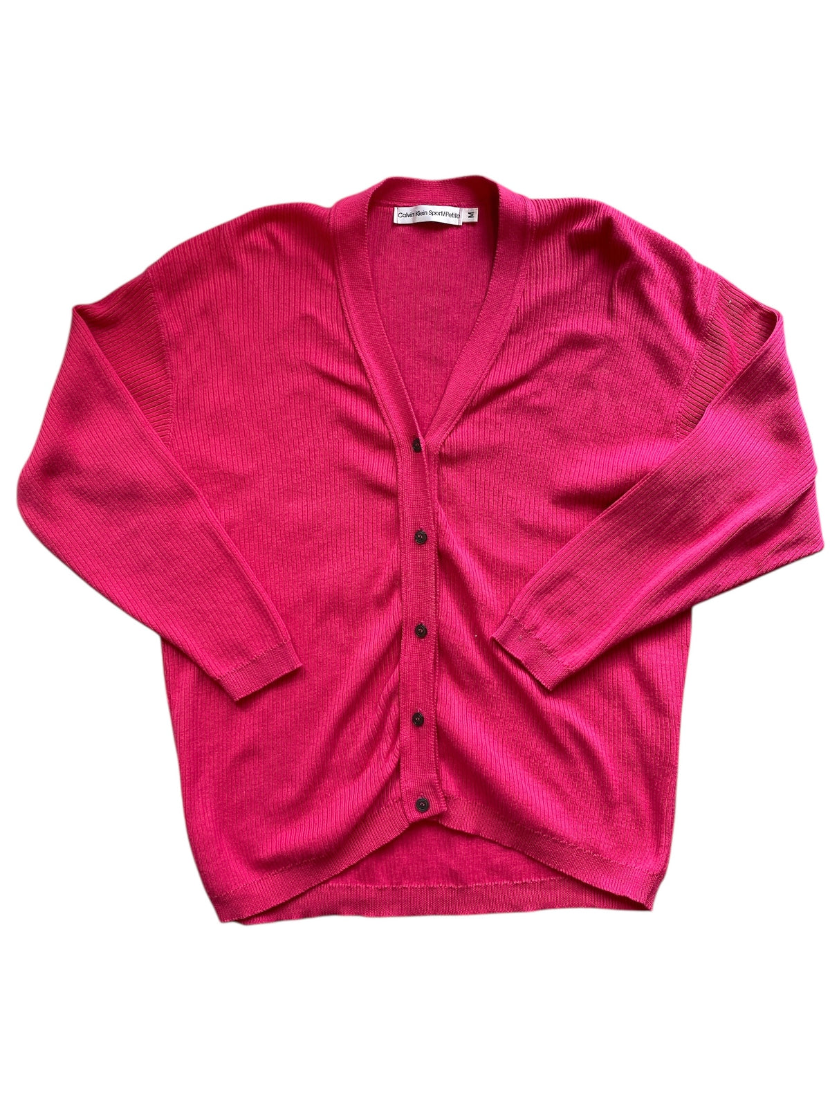pink calvin klein vtg cardigan, m