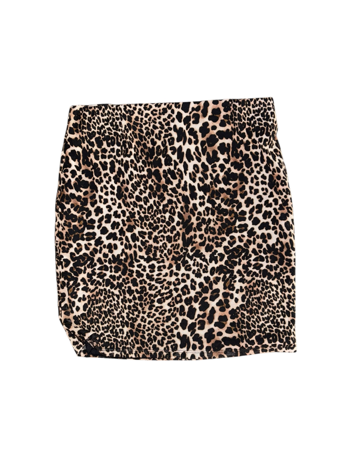 black and beige Haute monde leopard mini skirt, m