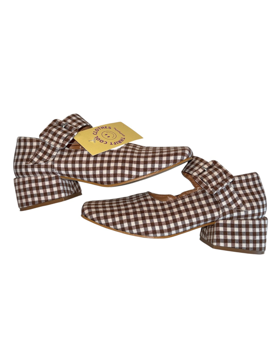brown white about arianne gingham mary janes, 37