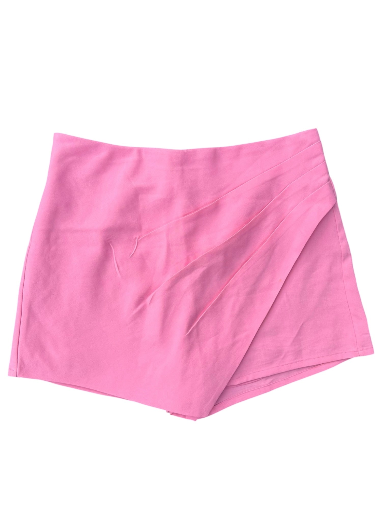 pink vestique pleated mini skirt, L