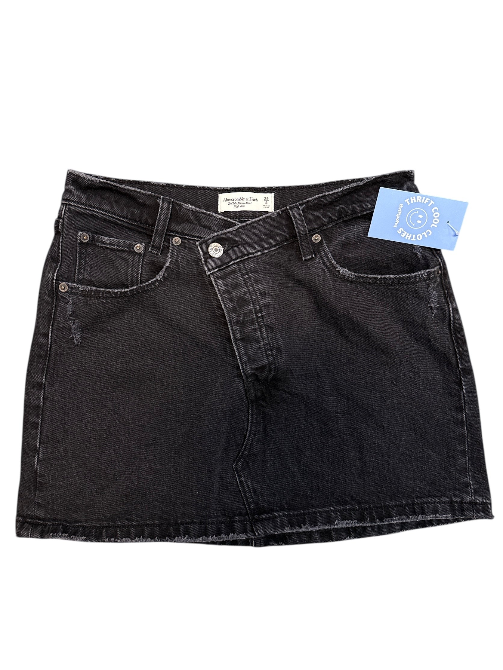 black abercrombie mini highrise jean skirt, 29/8
