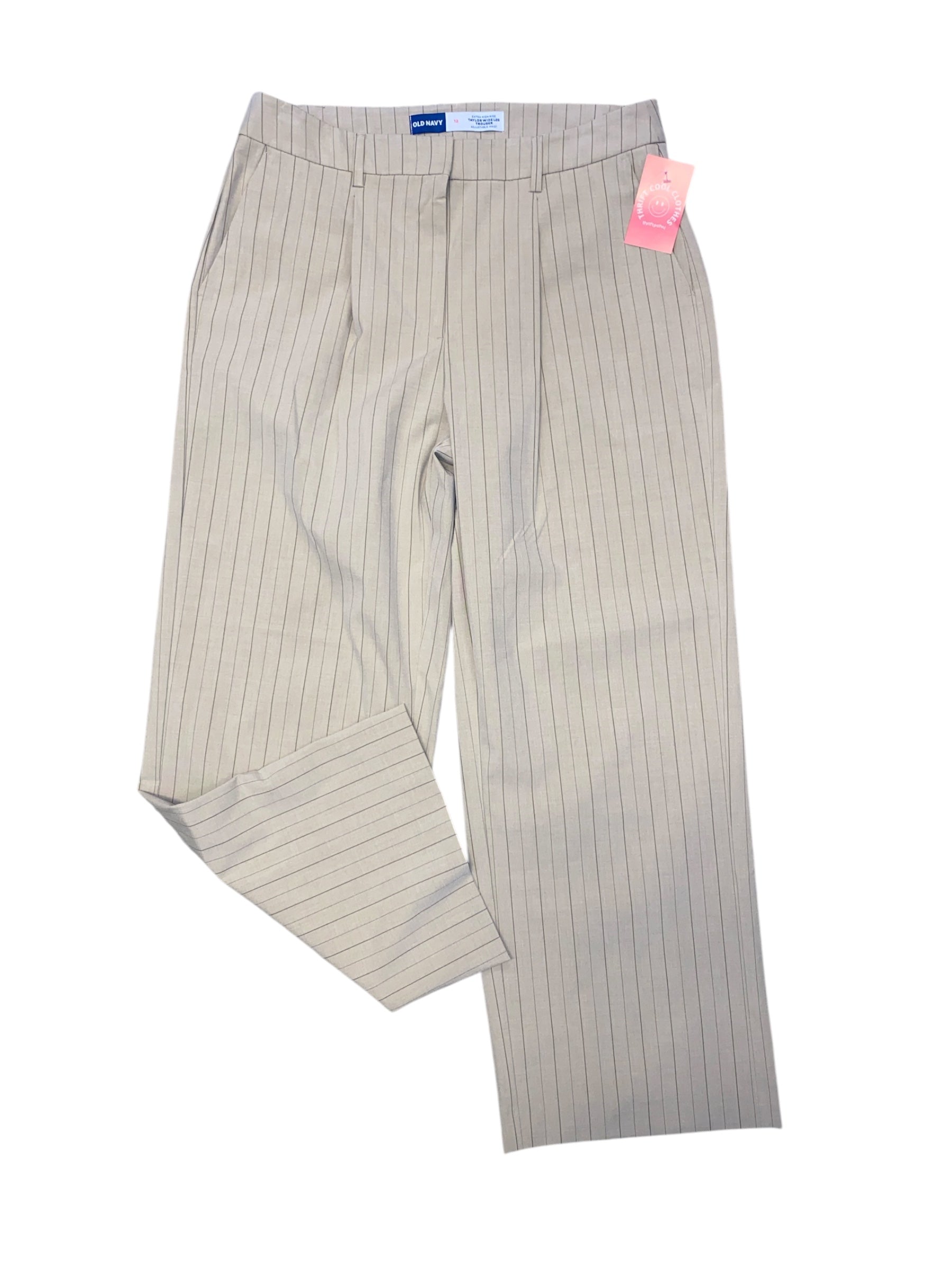 tan old navy pinstripe trousers, 12