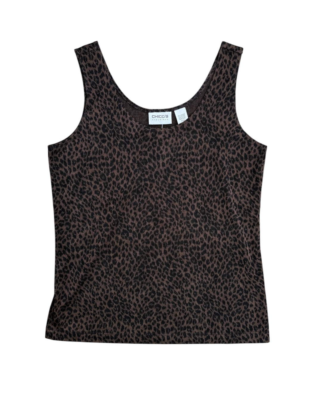 Brown black Chico Cheetah slinky tank, 1xl