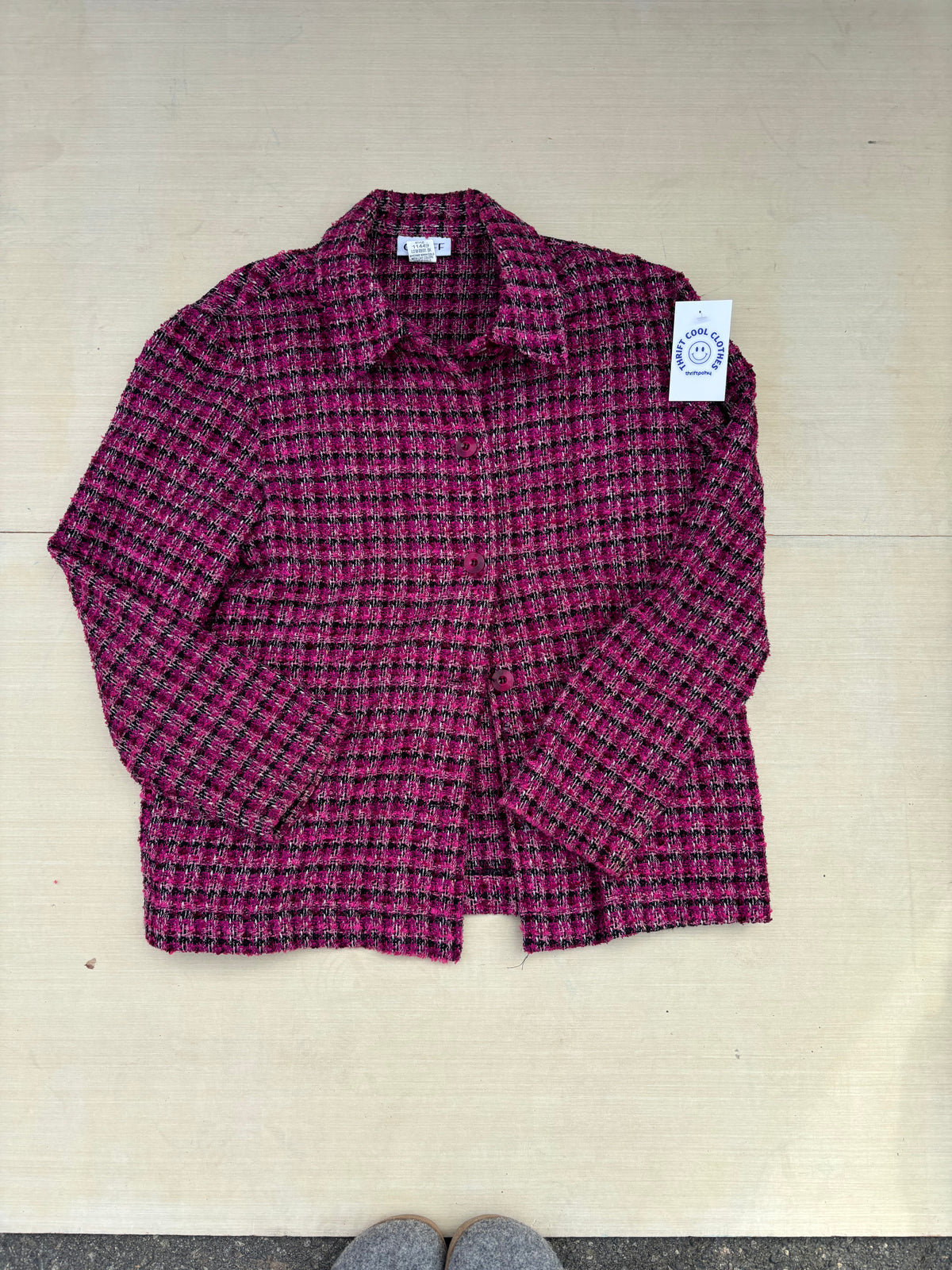 pink graff tweed jacket, m