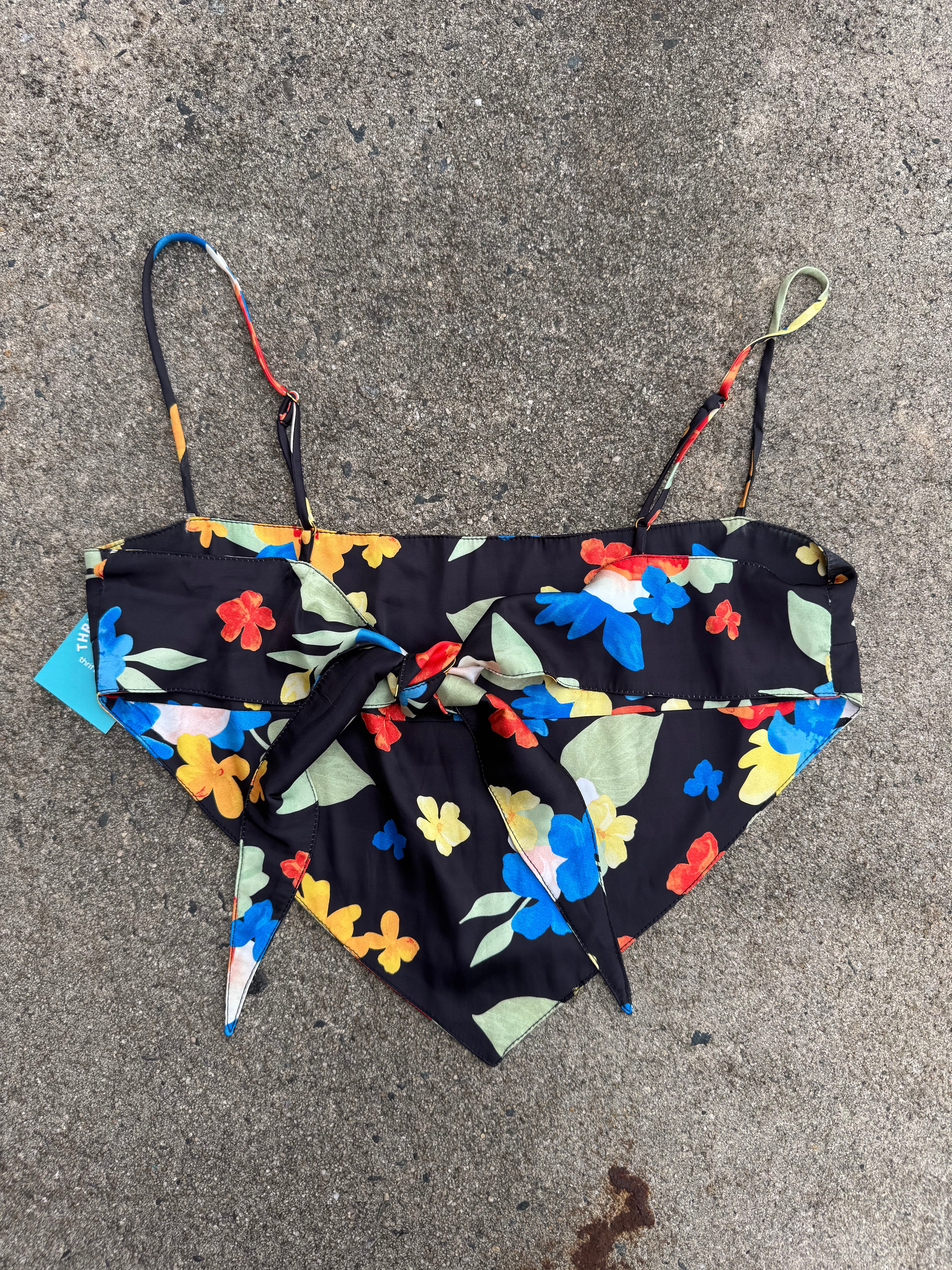 Black Danielle bernstein Floral bandana top, L