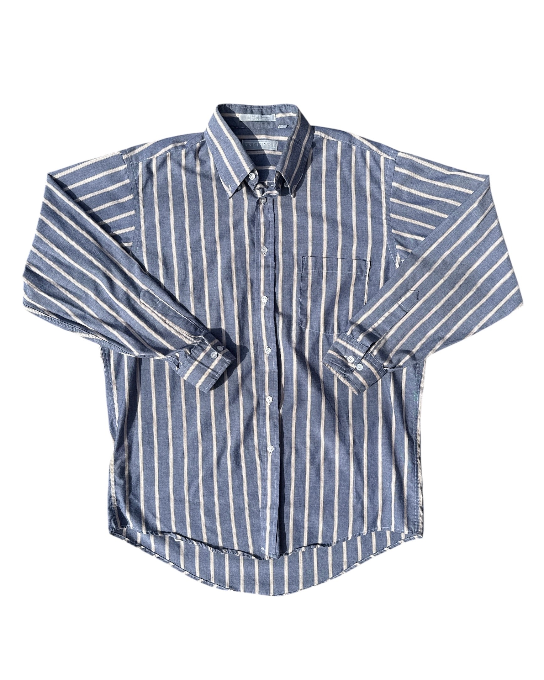 blue andhurst striped ss button down, 16