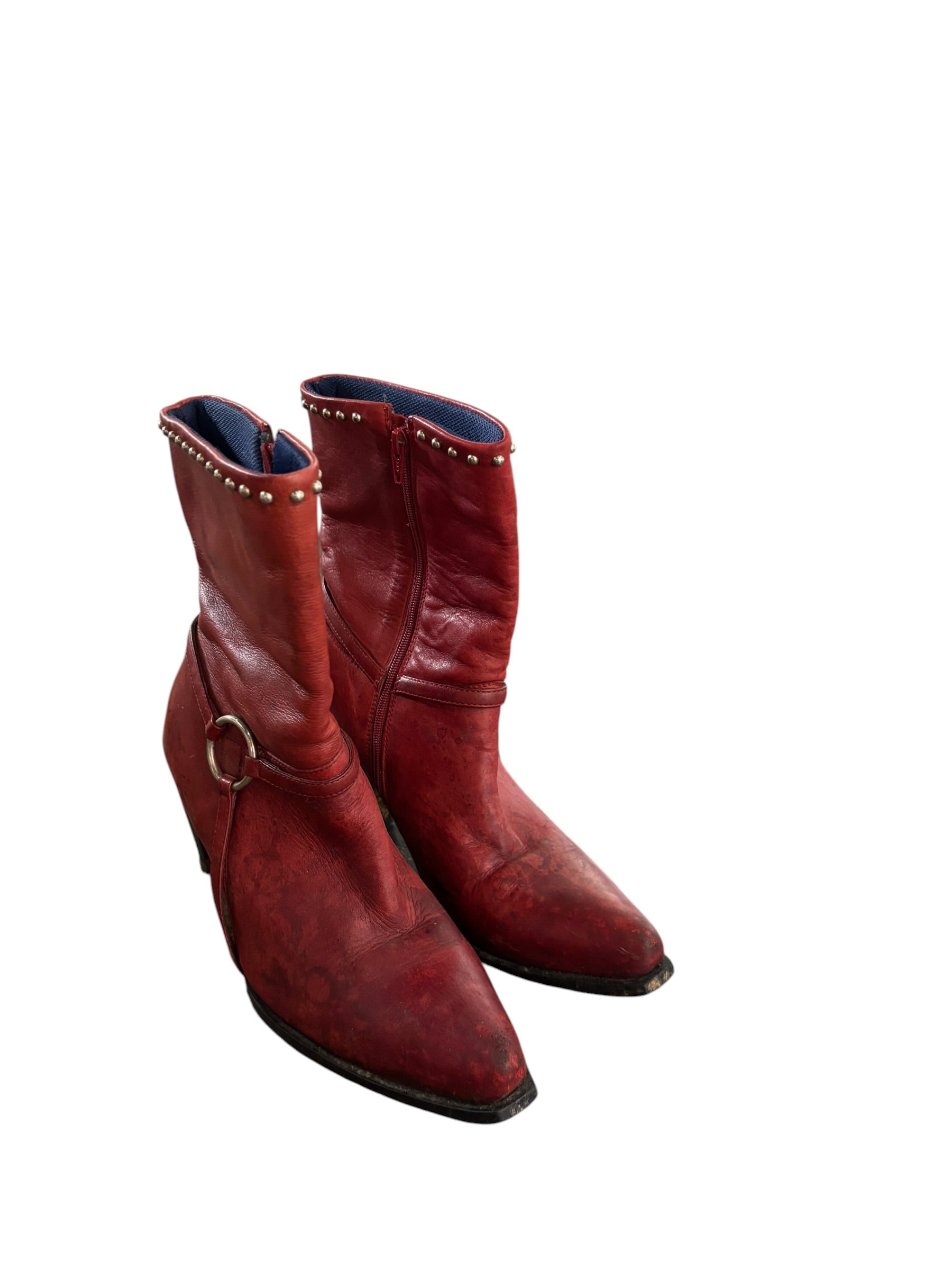 red durango studded heel boots, 7