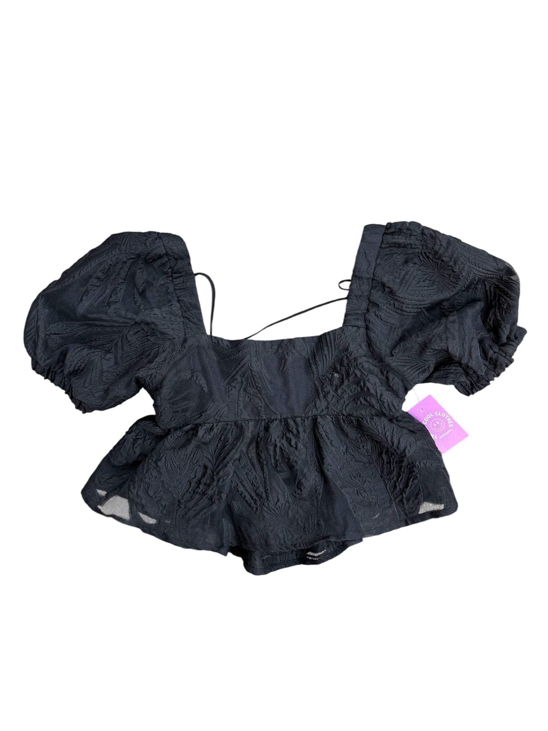 black topshop sheer puff sleeve babydoll top, 10
