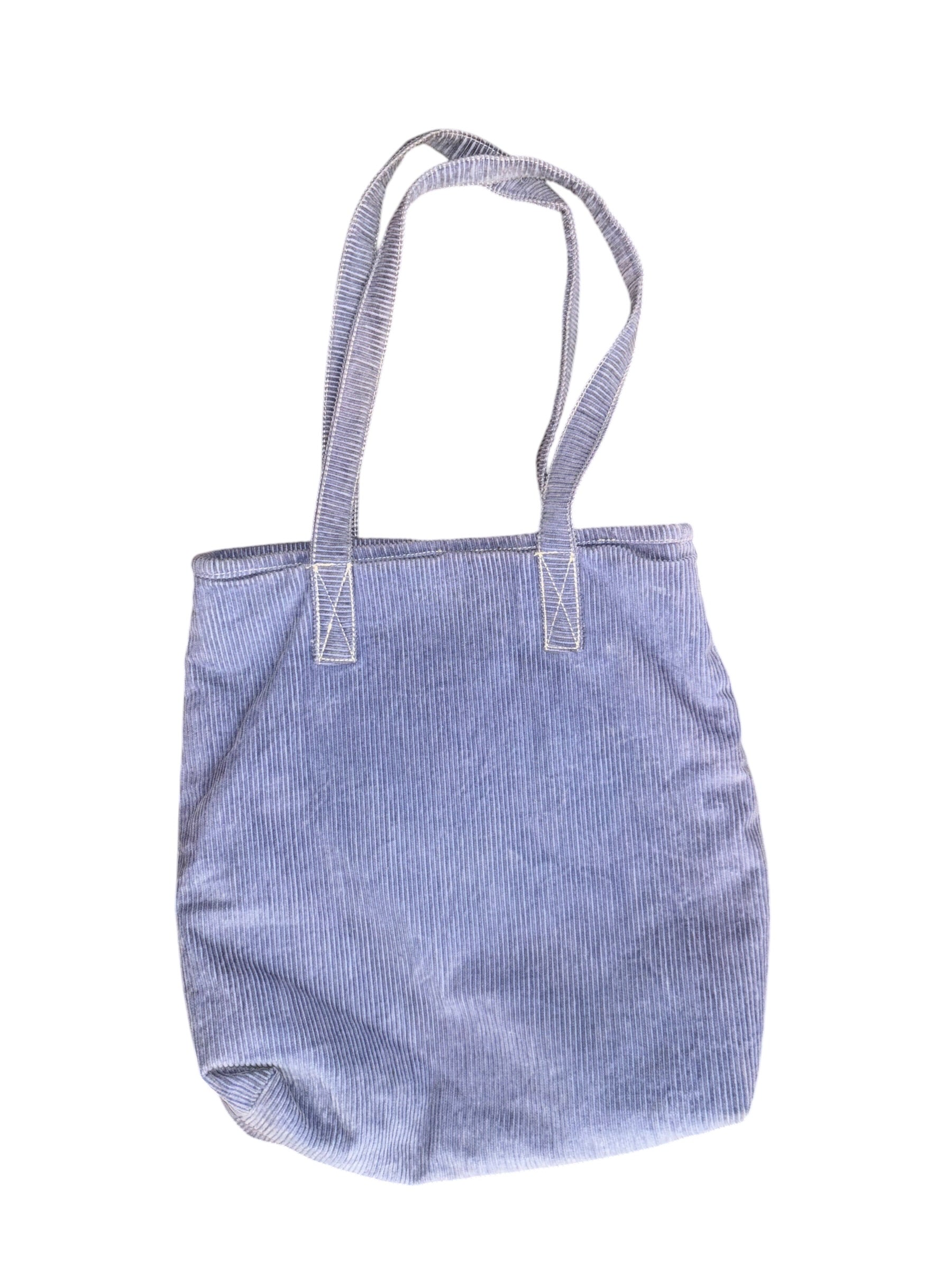 Blue/purple corduroy tote bag