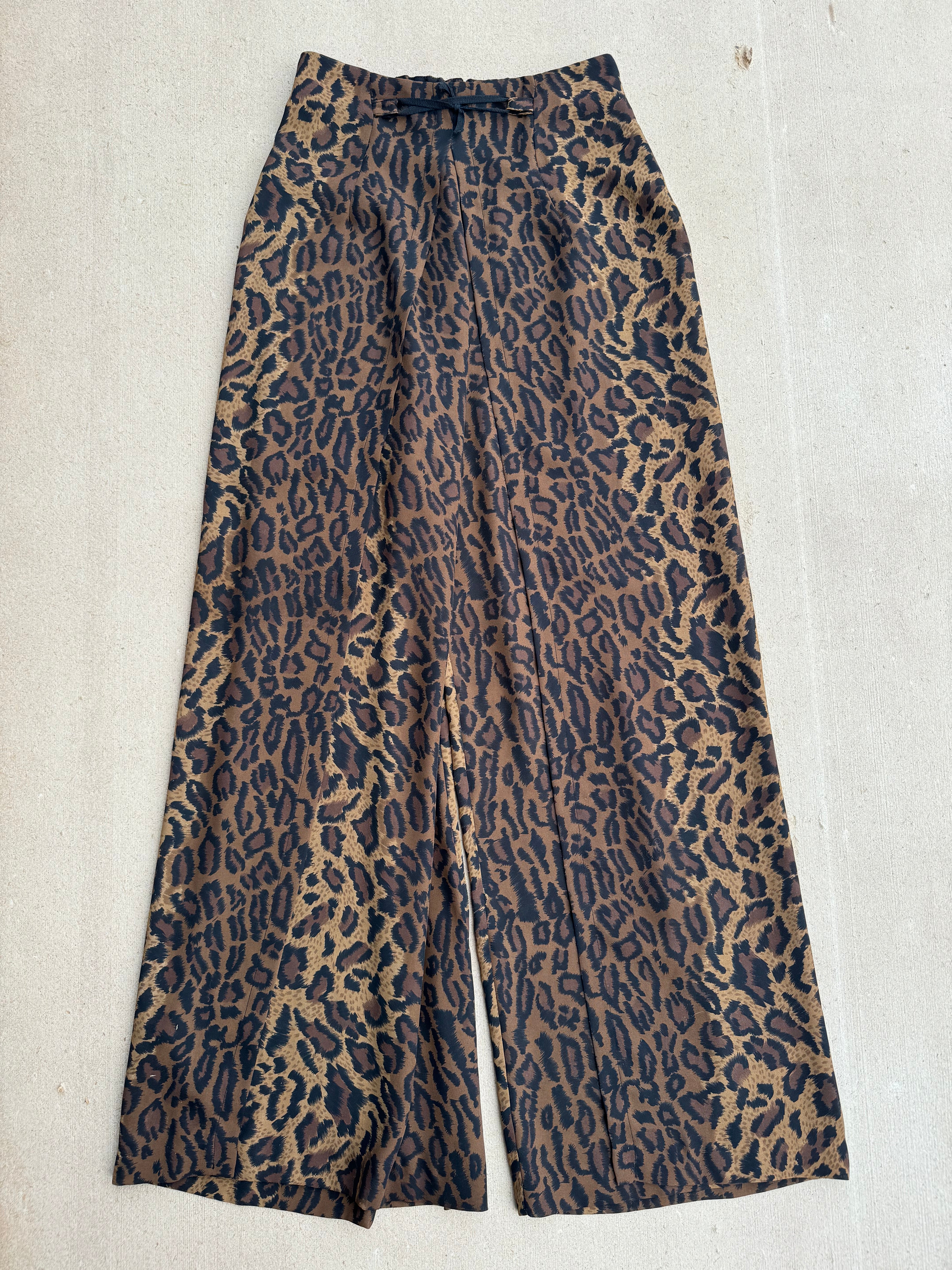 Brown Sheer cheetah pants, L
