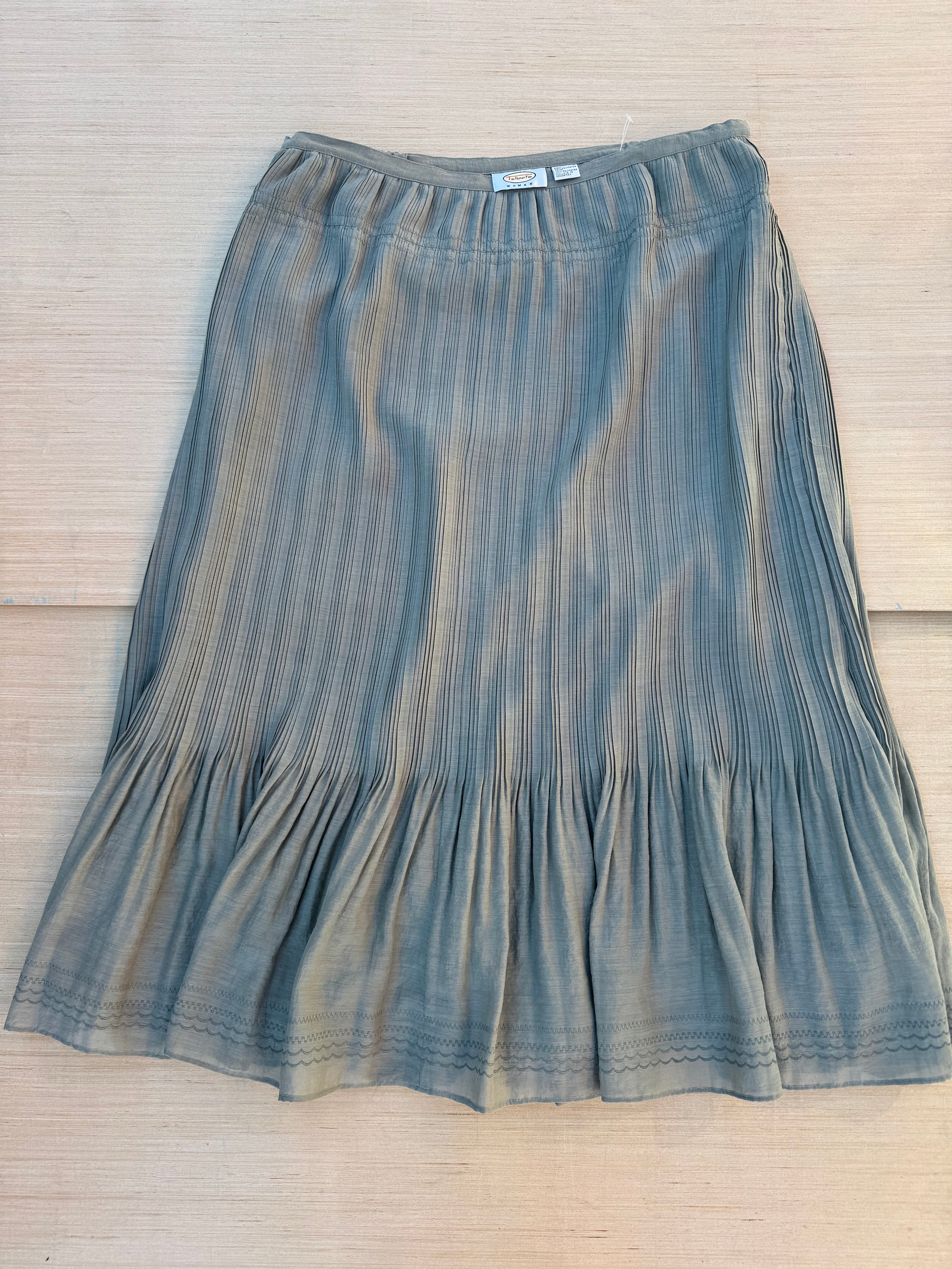 green talbots long textured skirt, 16