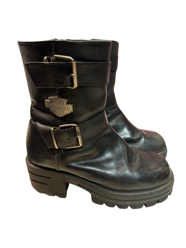 Womens platform top motorcycle boots