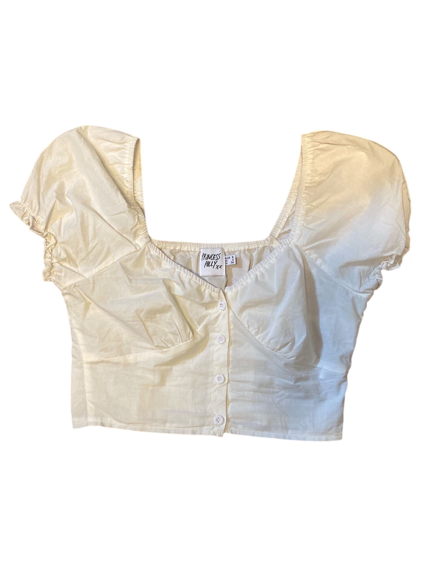white princess polly cropped puff sleeve, 4