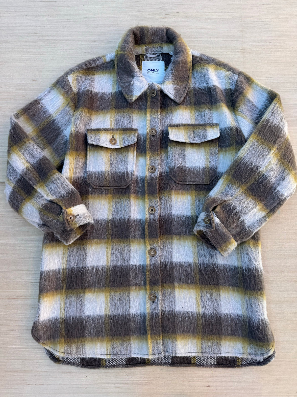 brown thread & supply flannel shacket, xxl
