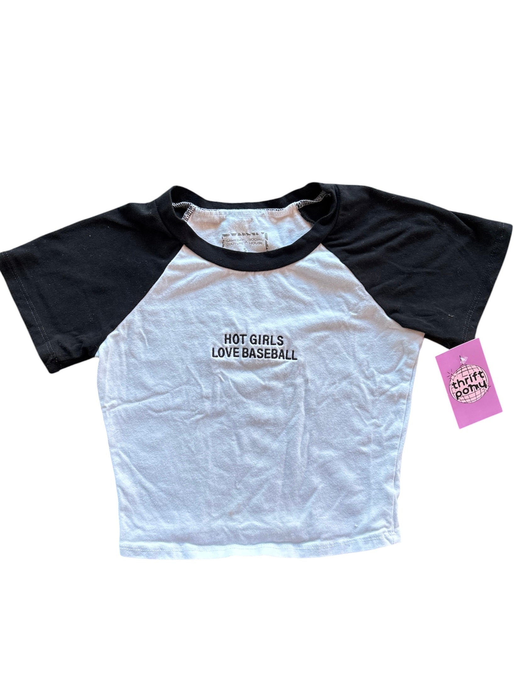 black white gameday couture x social house hot girls baseball tee, s