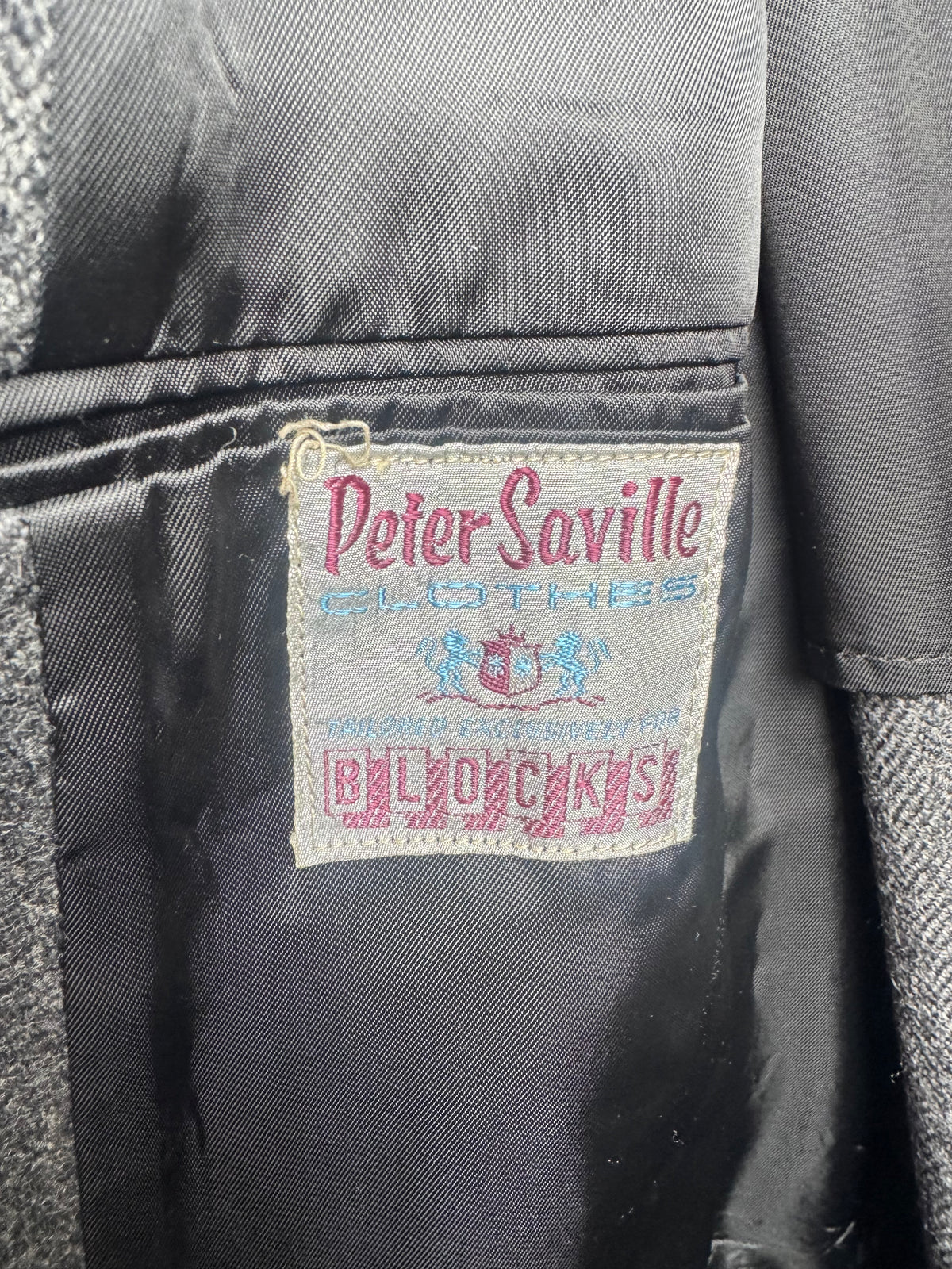 Peter Seville gray Vtg herringbone long coat