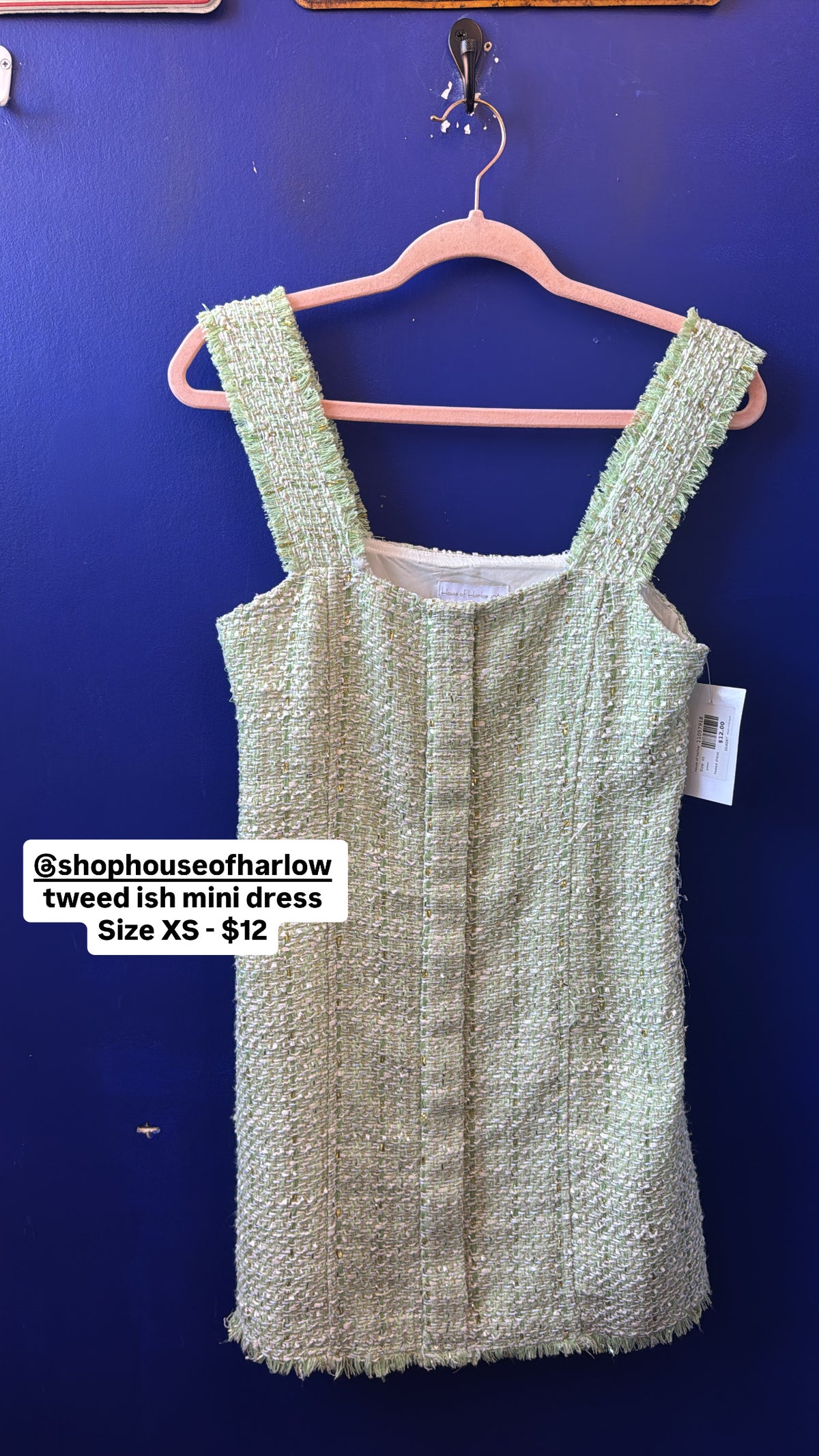 green house of harlow tweed dress, xs