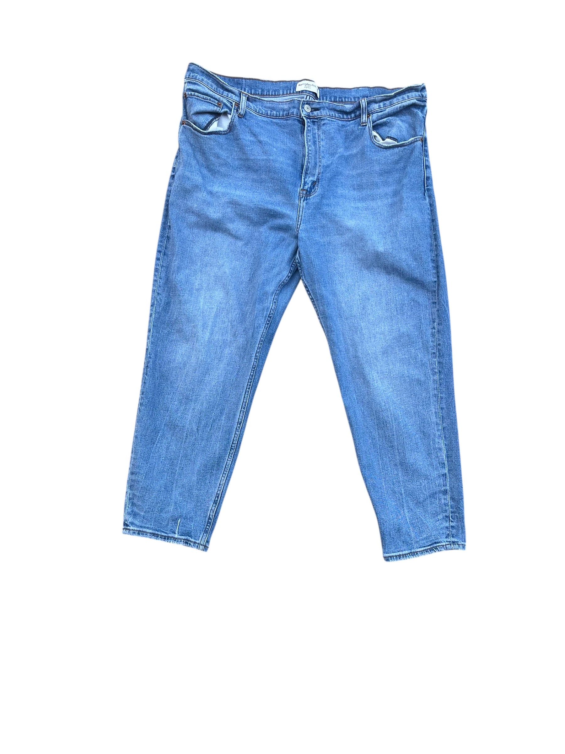 blue abercrombie Womens jeans- mom high rise, 35/20r