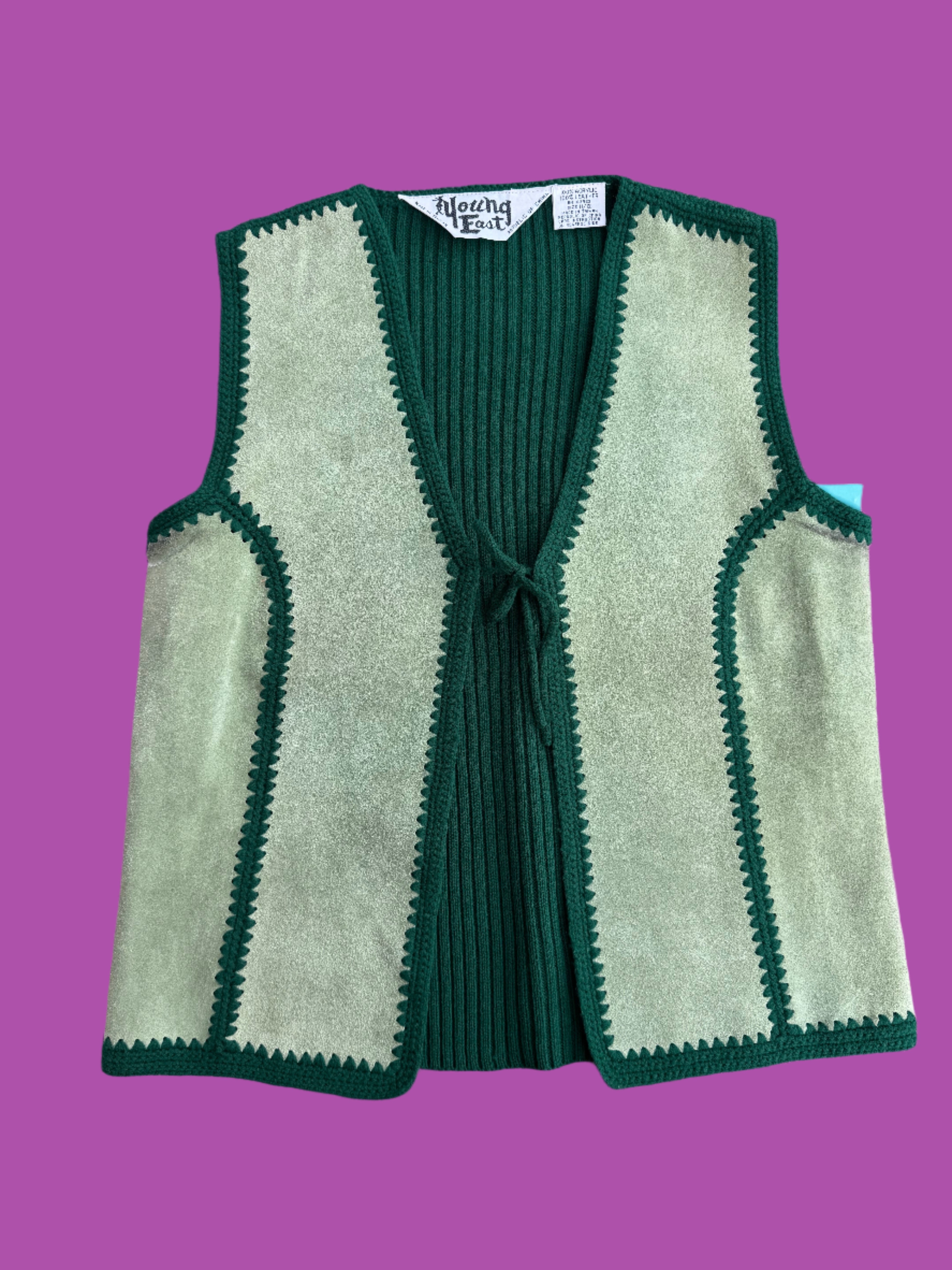 green young east vtg suede vest, 11/12 (fits like L)