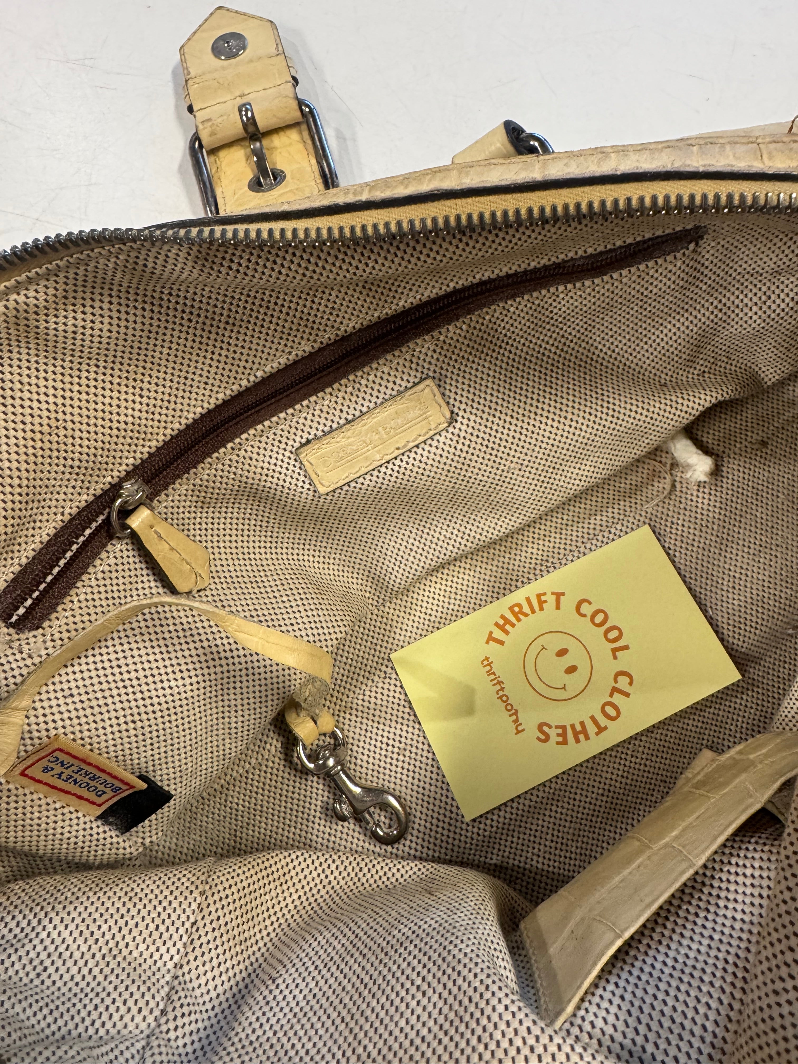 Yellow Dooney & burke butter yellow croc bag