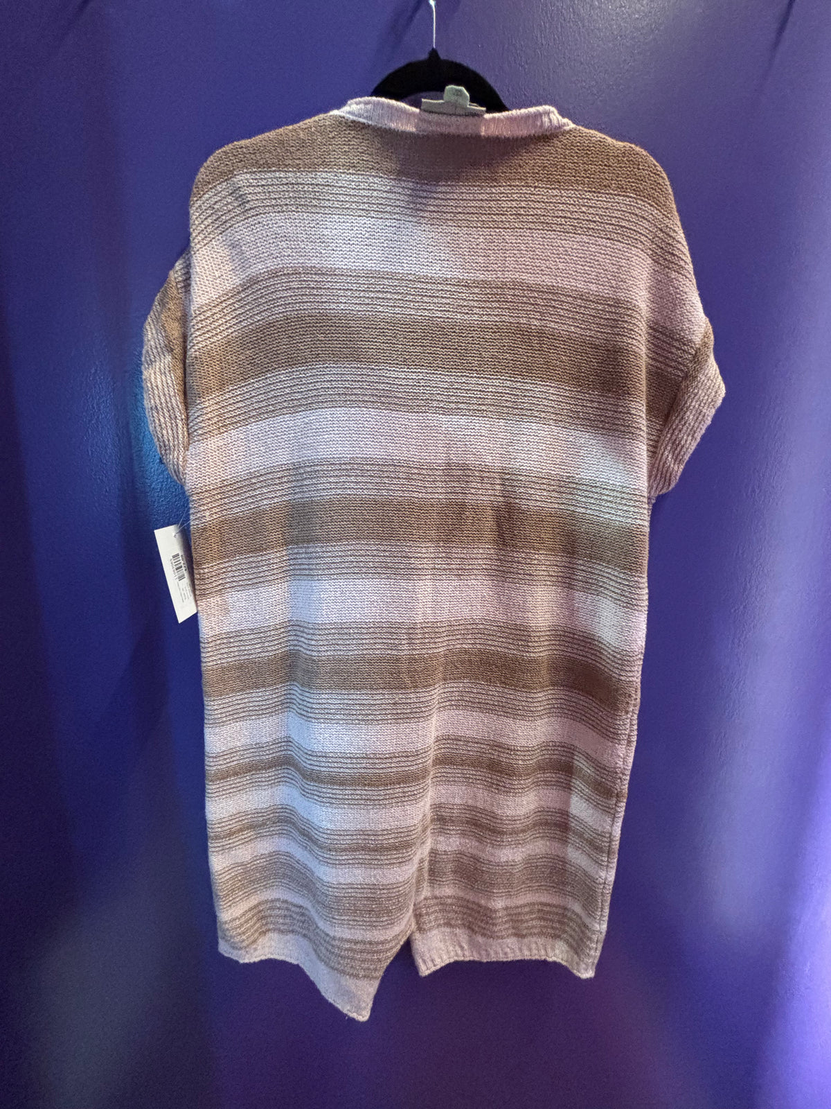 brown pink saturday sundau stripe knit romper, m