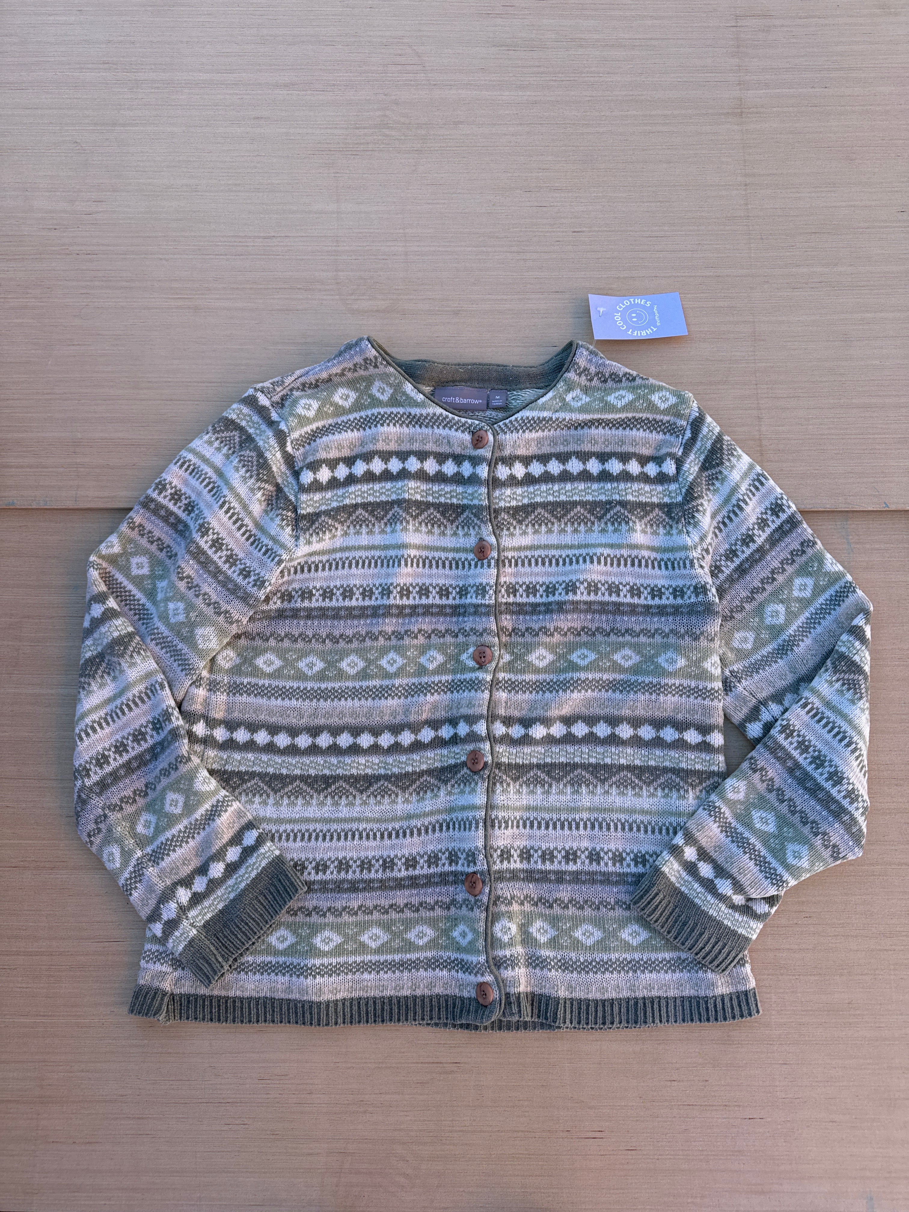 Green Croft&barrow Soft patterned cardigan, M