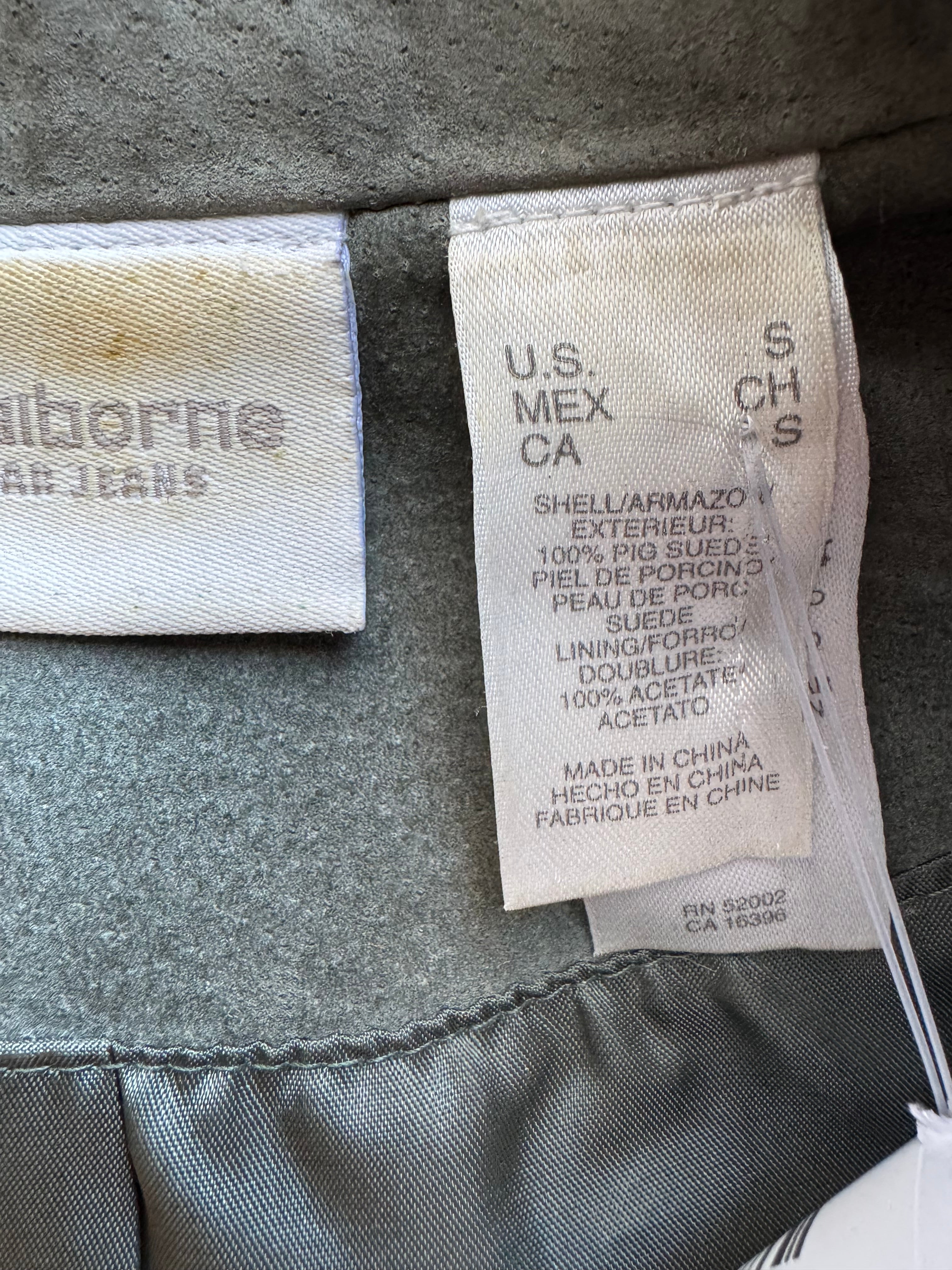 gray liz claiborne pig suede jacket, s