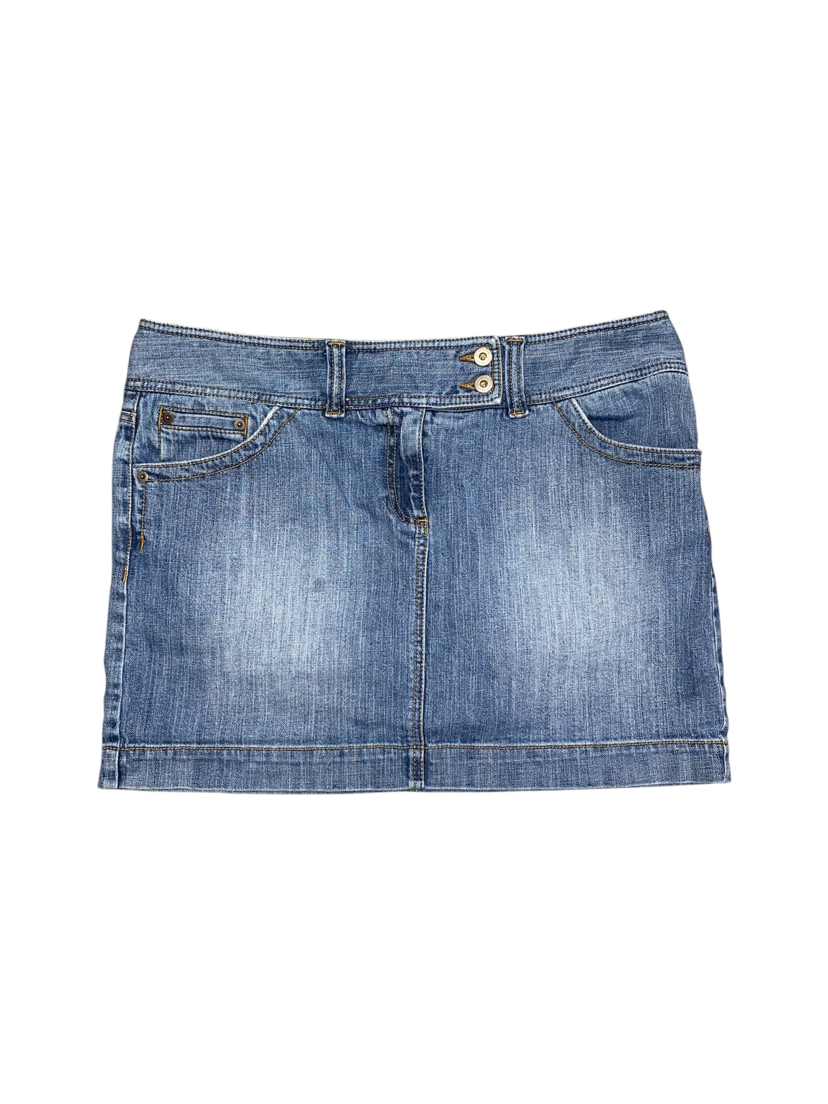 blue Loft Denim side button mini skirt, 14