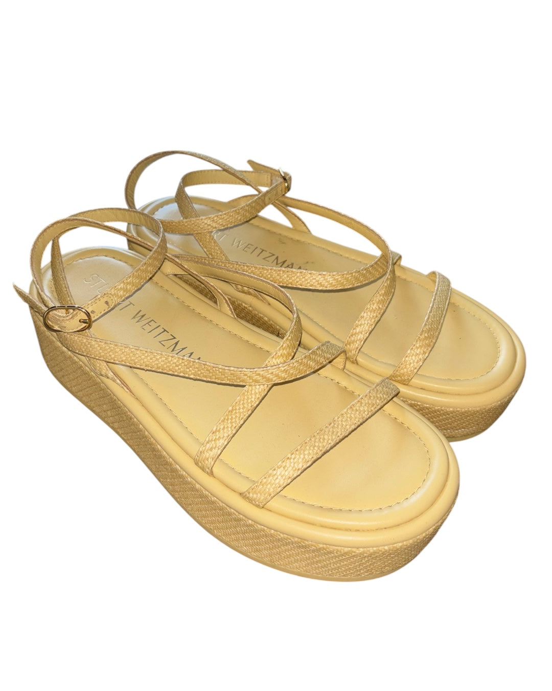 yellow stuart weitzman platform like new sandals, 8