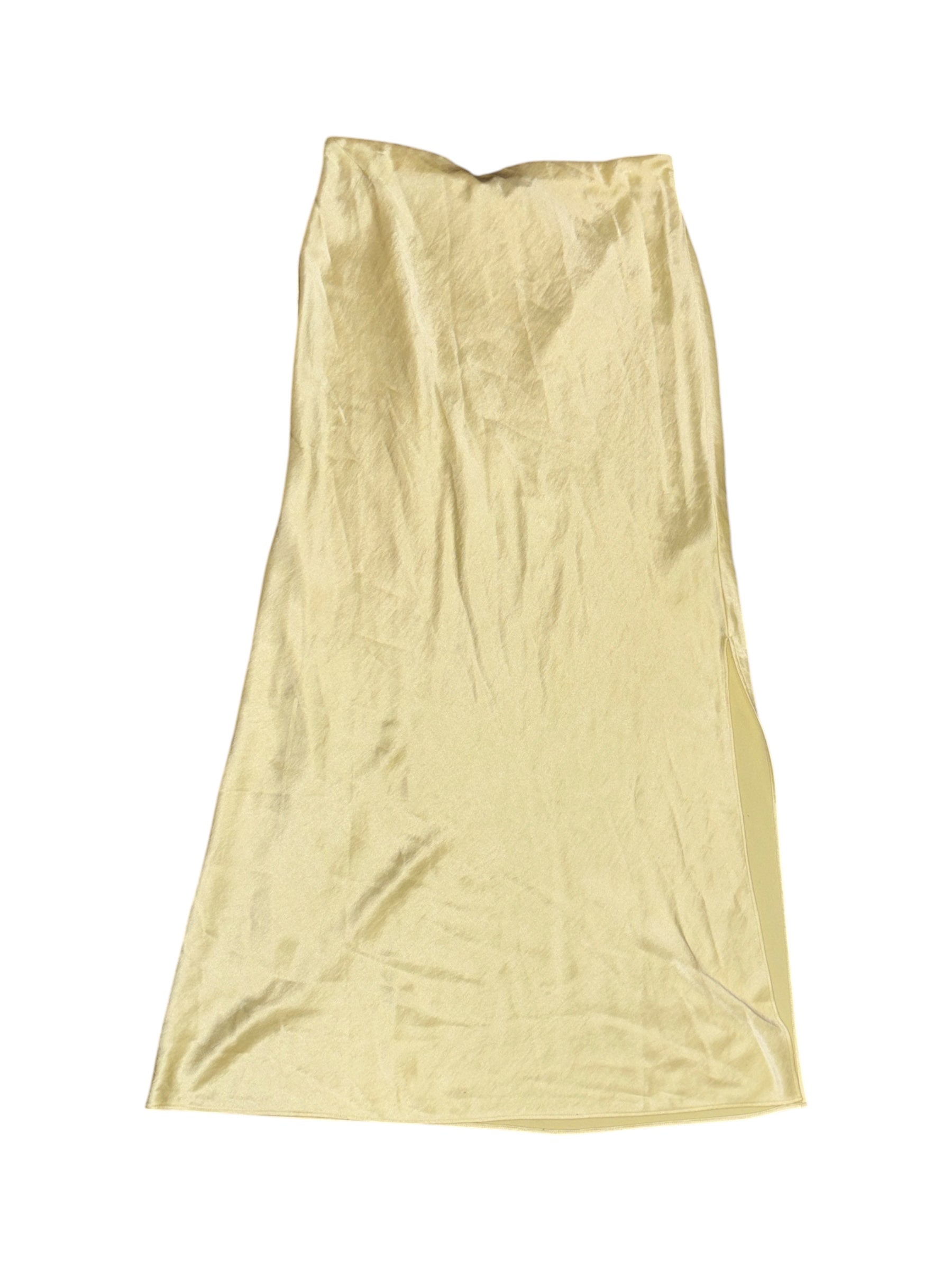 yellow madewell silky maxi skirt, 0