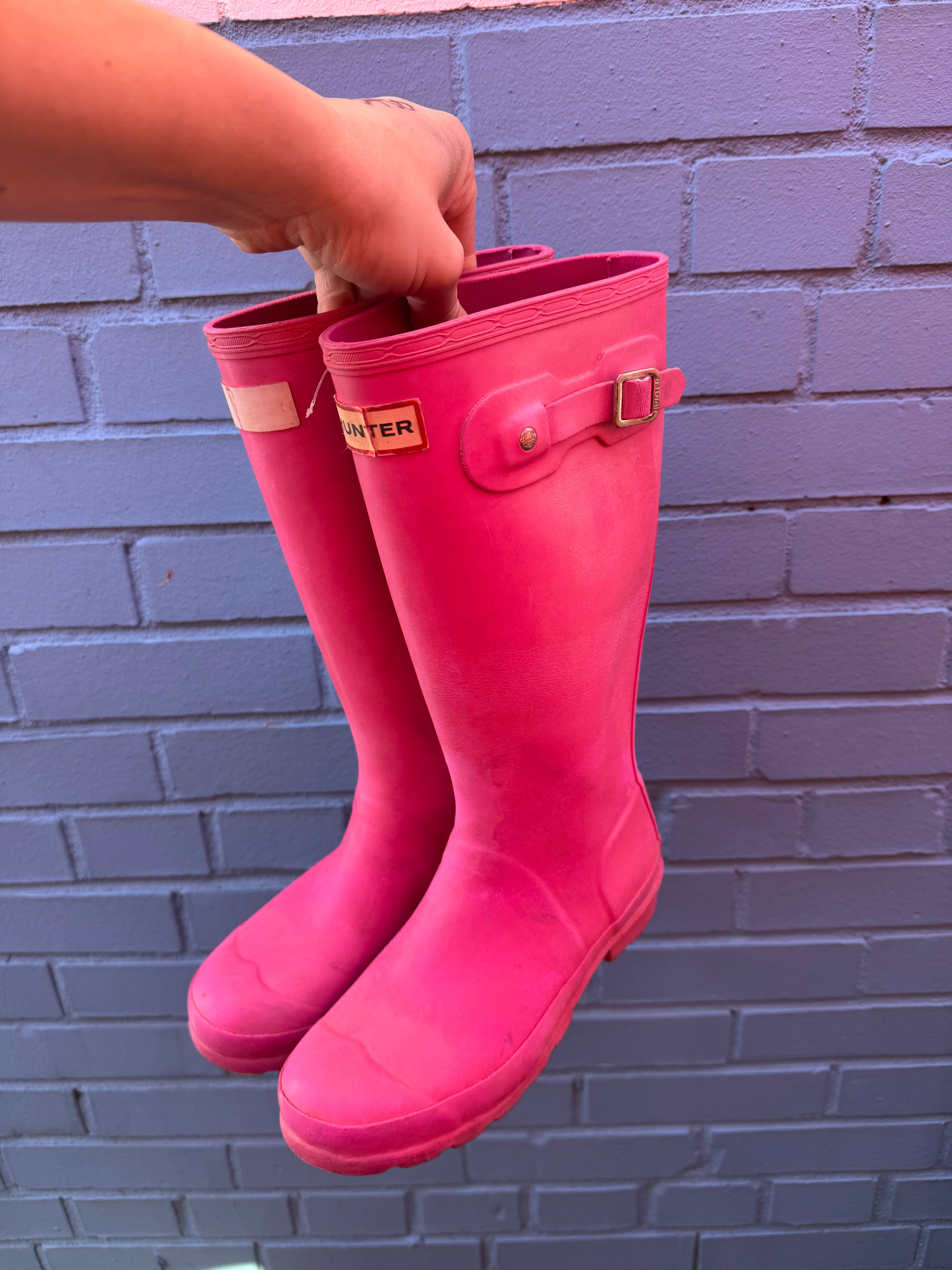 Pink Hunter Rainboots, 5 women’s