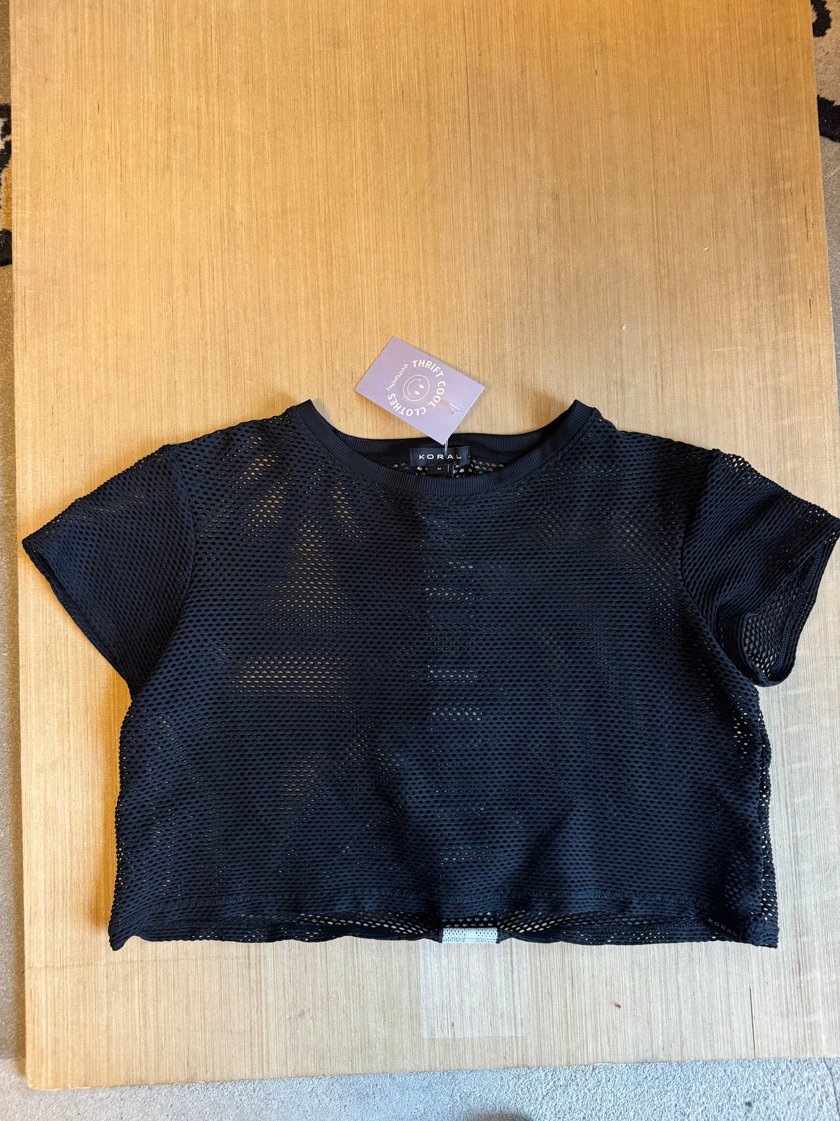 black koral mesh crop, m
