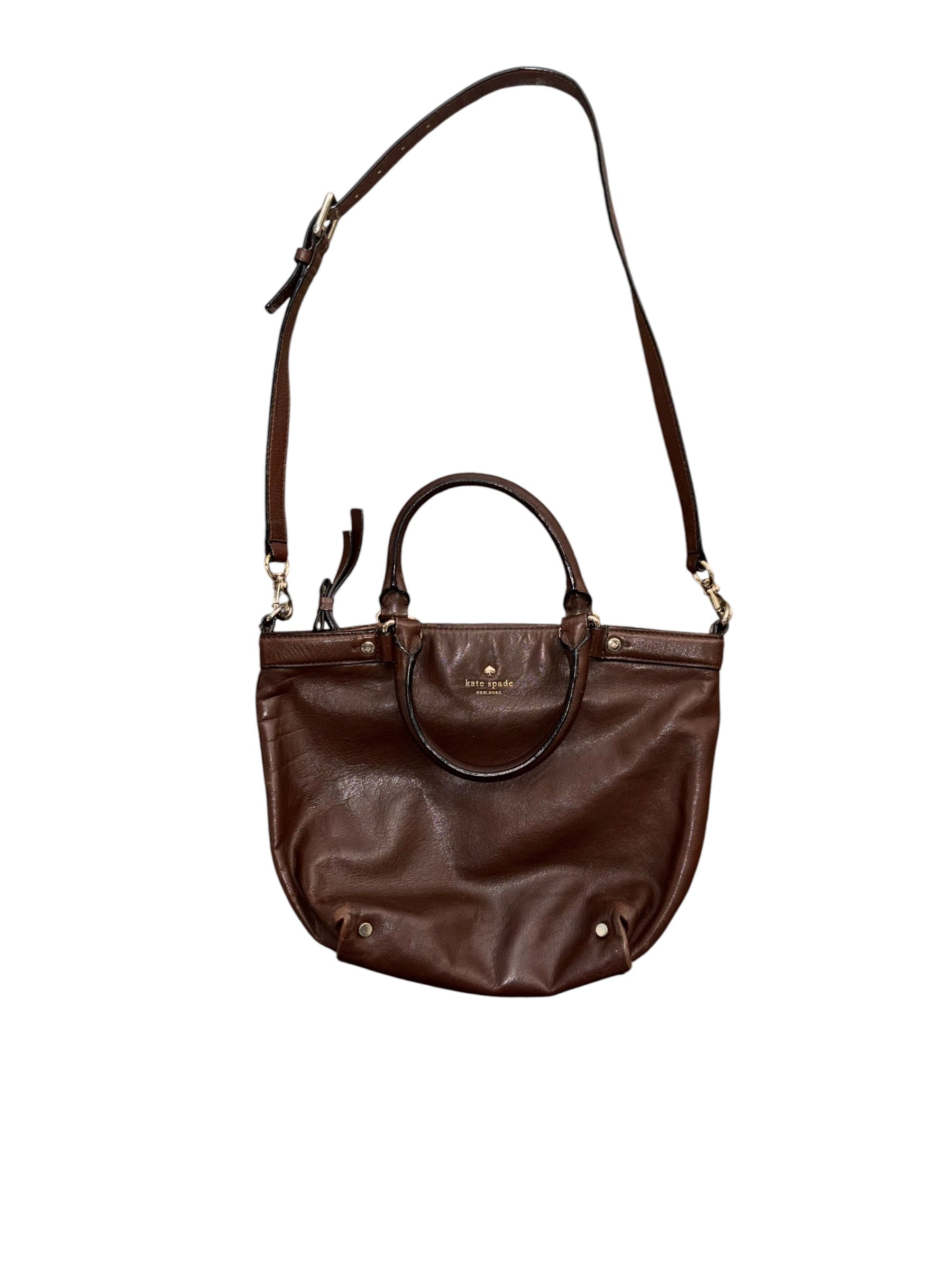 brown kate spade leather handbag