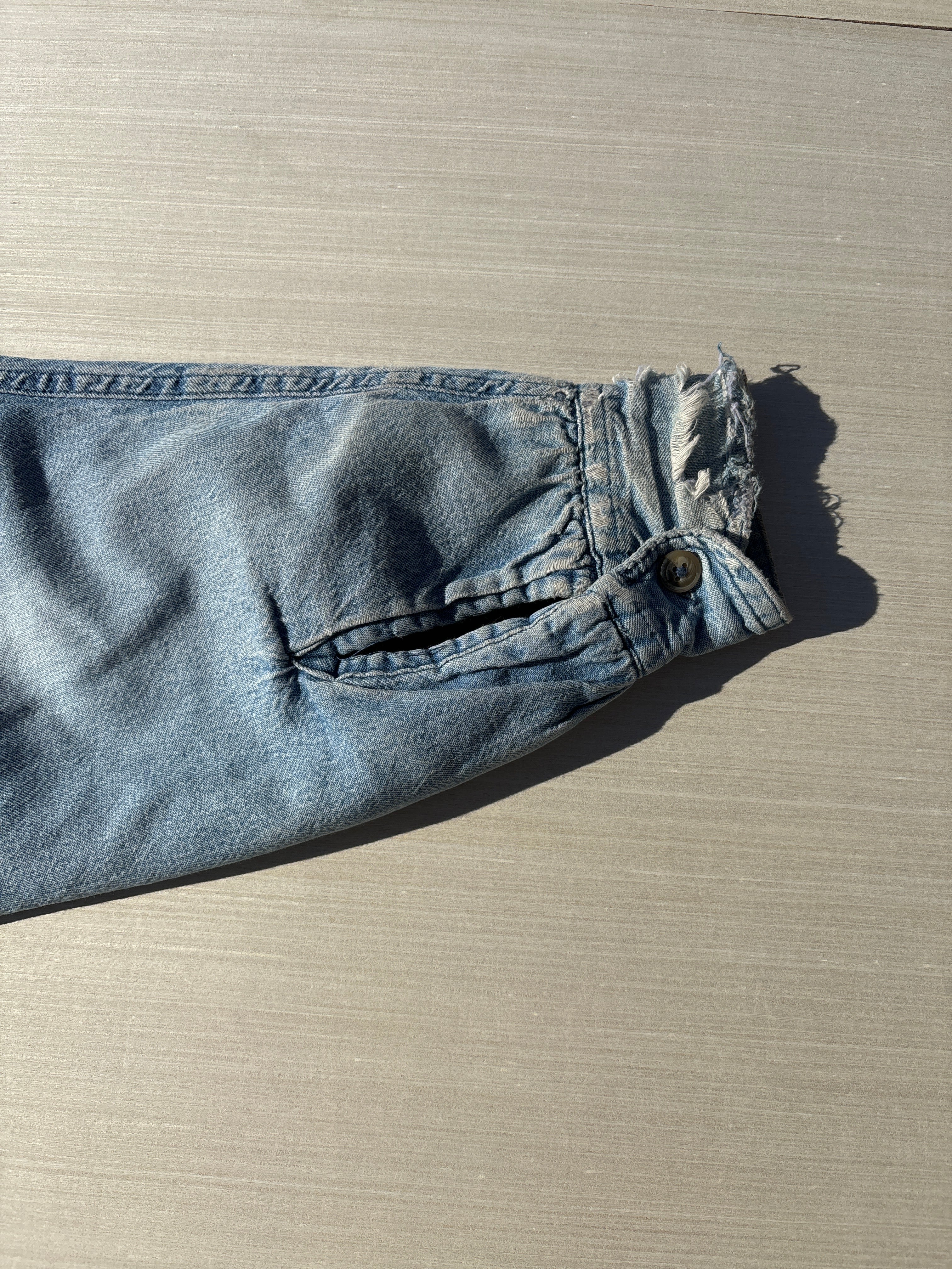 blue fleece lined denim jacket, s