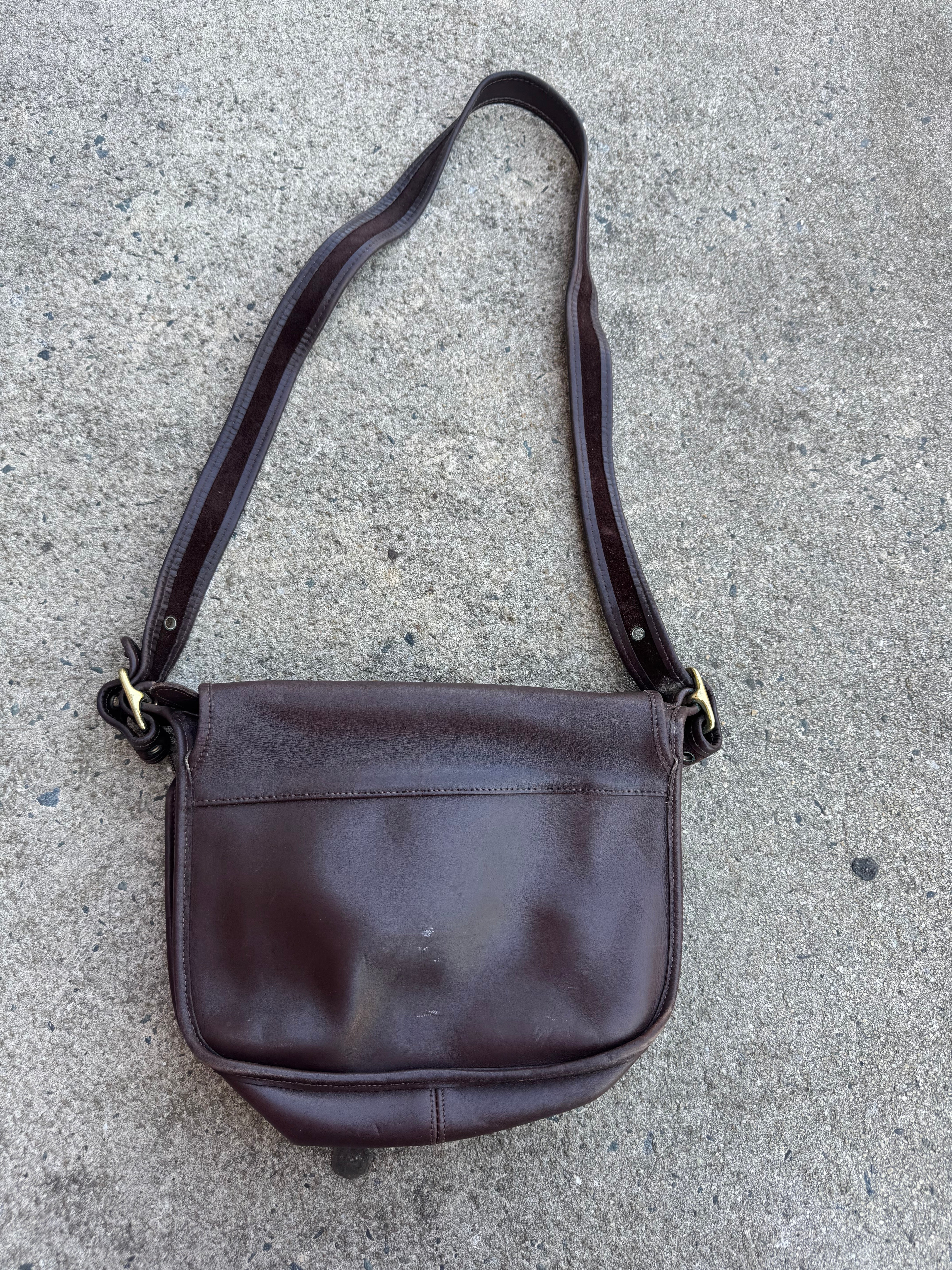 Brown Coach Vtg flap crossbody 9951