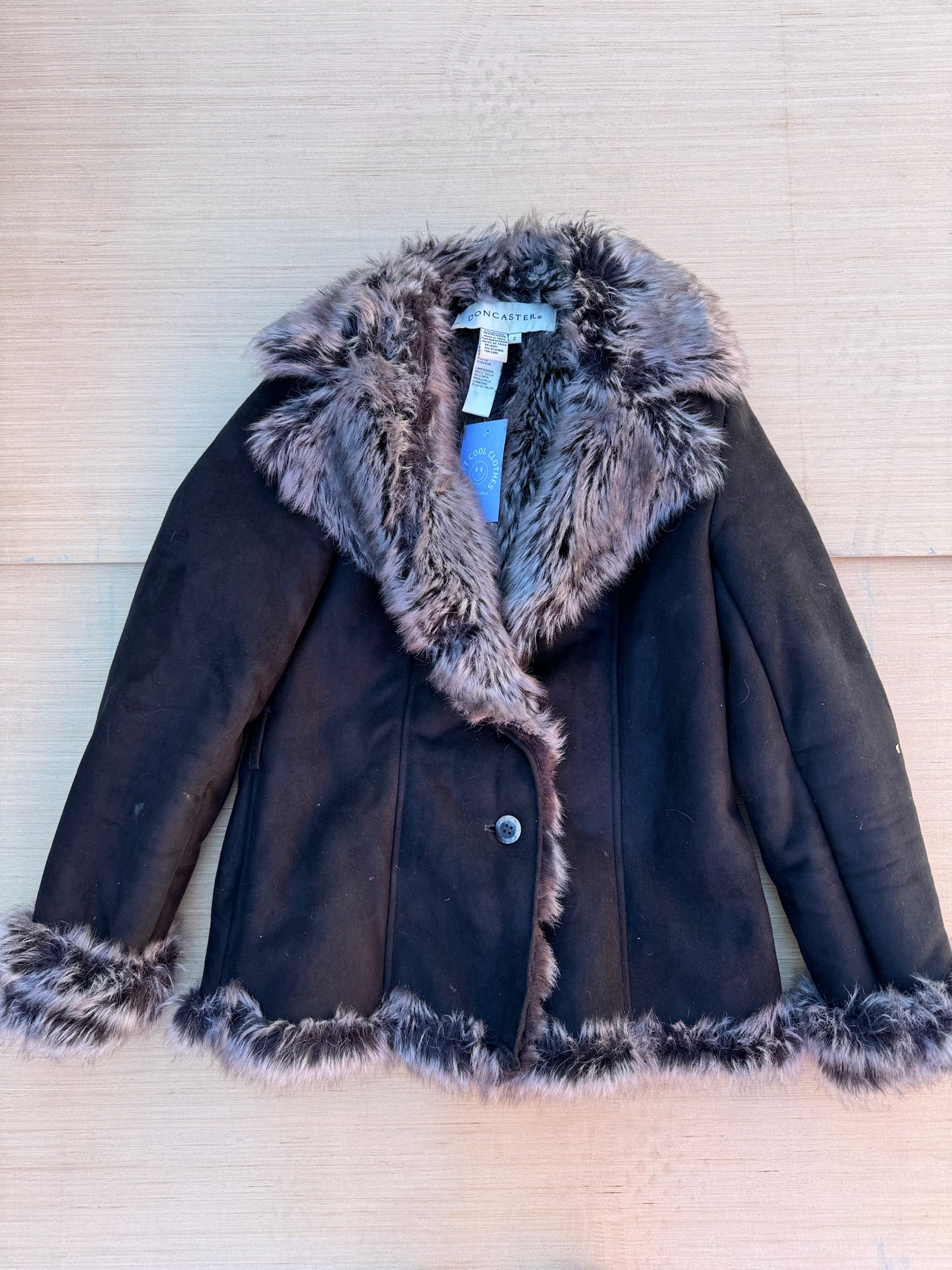 grey brown doncaster fur suede jacket, 2