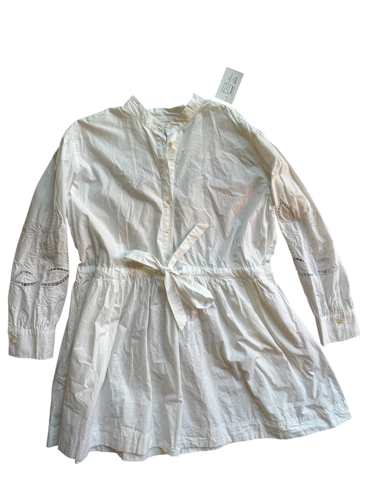 white free assembly collar aline dress w eyelet, xxl (22)