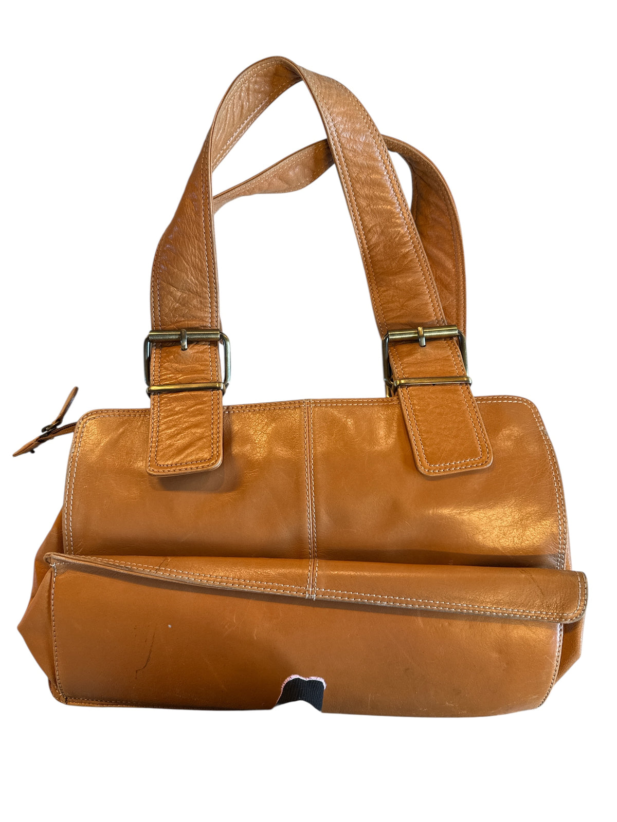 Tan Preston York Cutie leather buckle bag